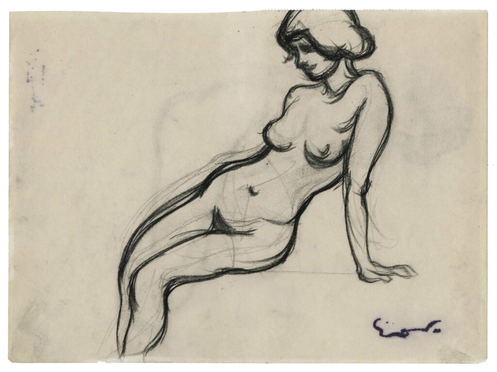 Othon Friesz – Nu féminin assis, appuyé sur la main gauche