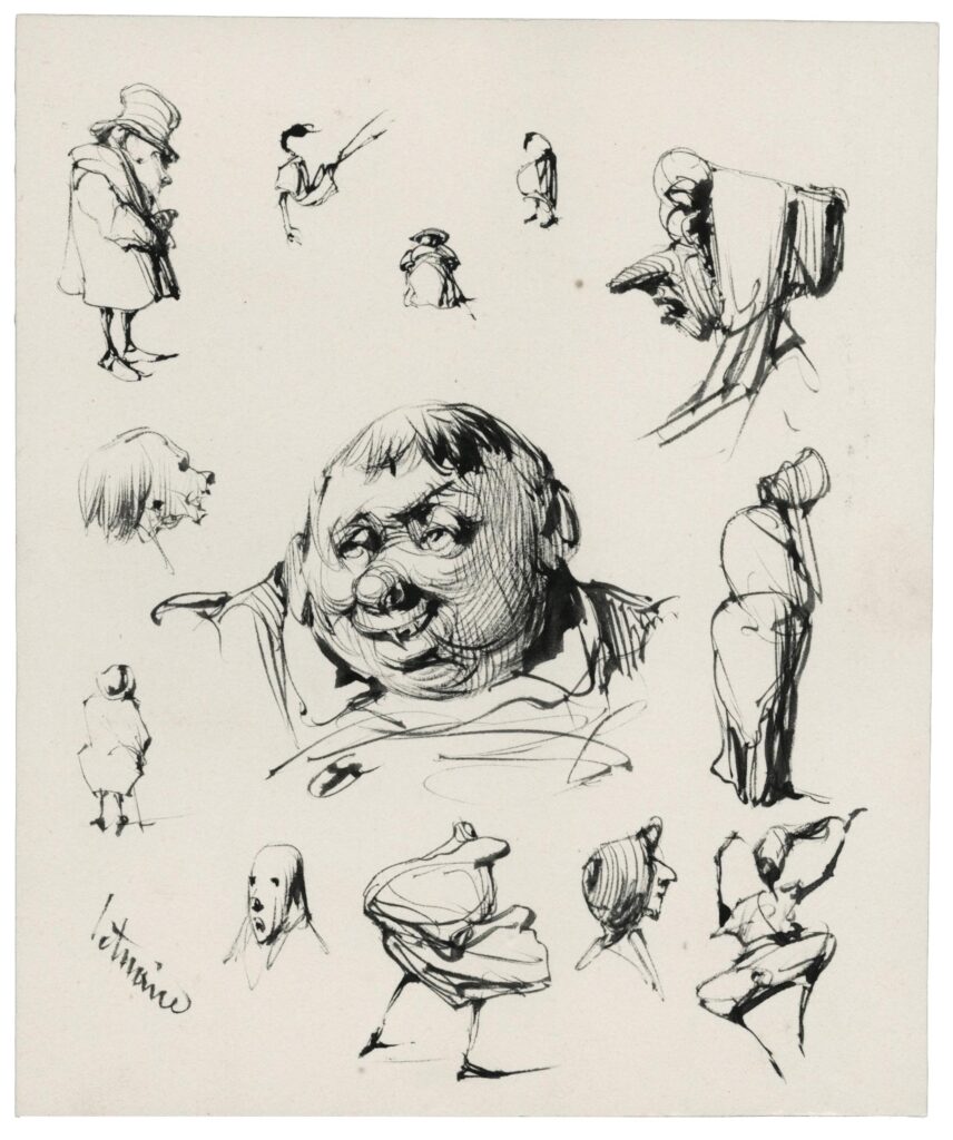 Letuaire – Études de personnages burlesques