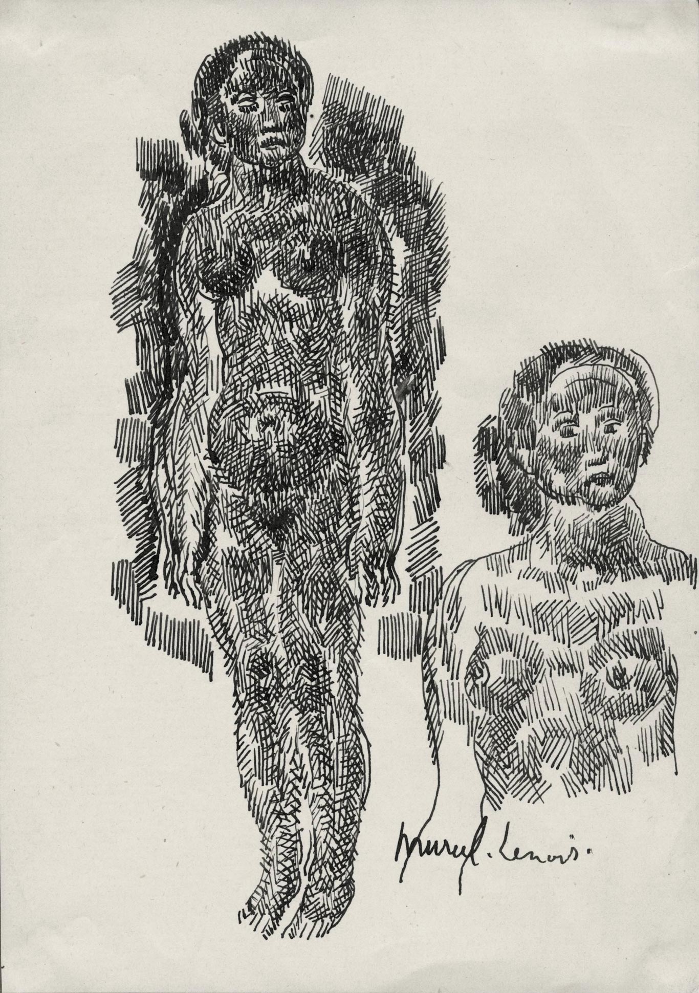 Study of a naked standing woman