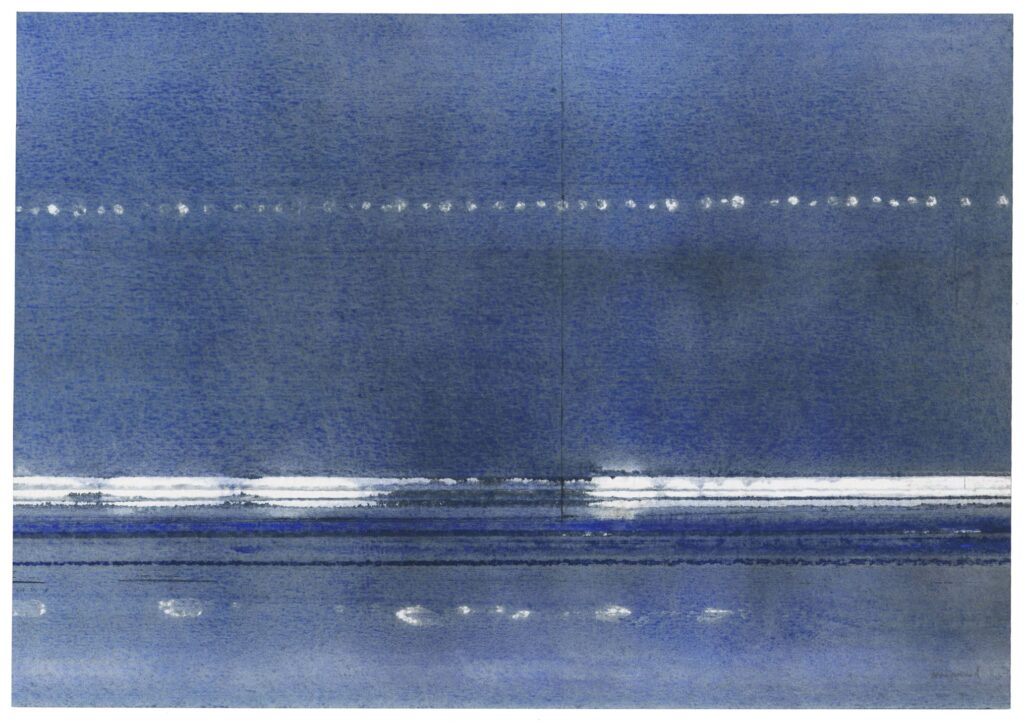 Allirand – Sans titre (composition en bleu, noir et blanc)