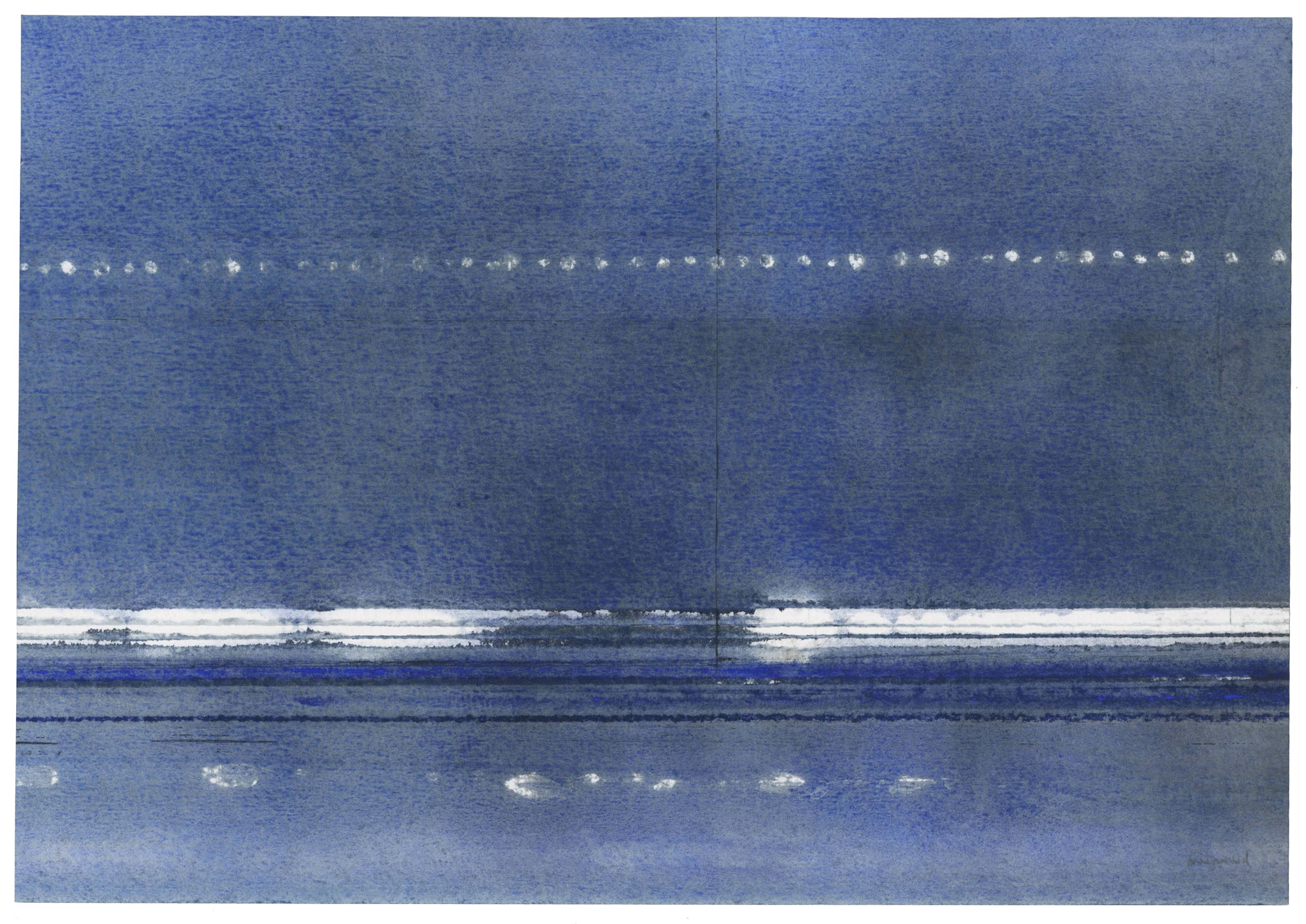 Untitled (blue, black and white composition)