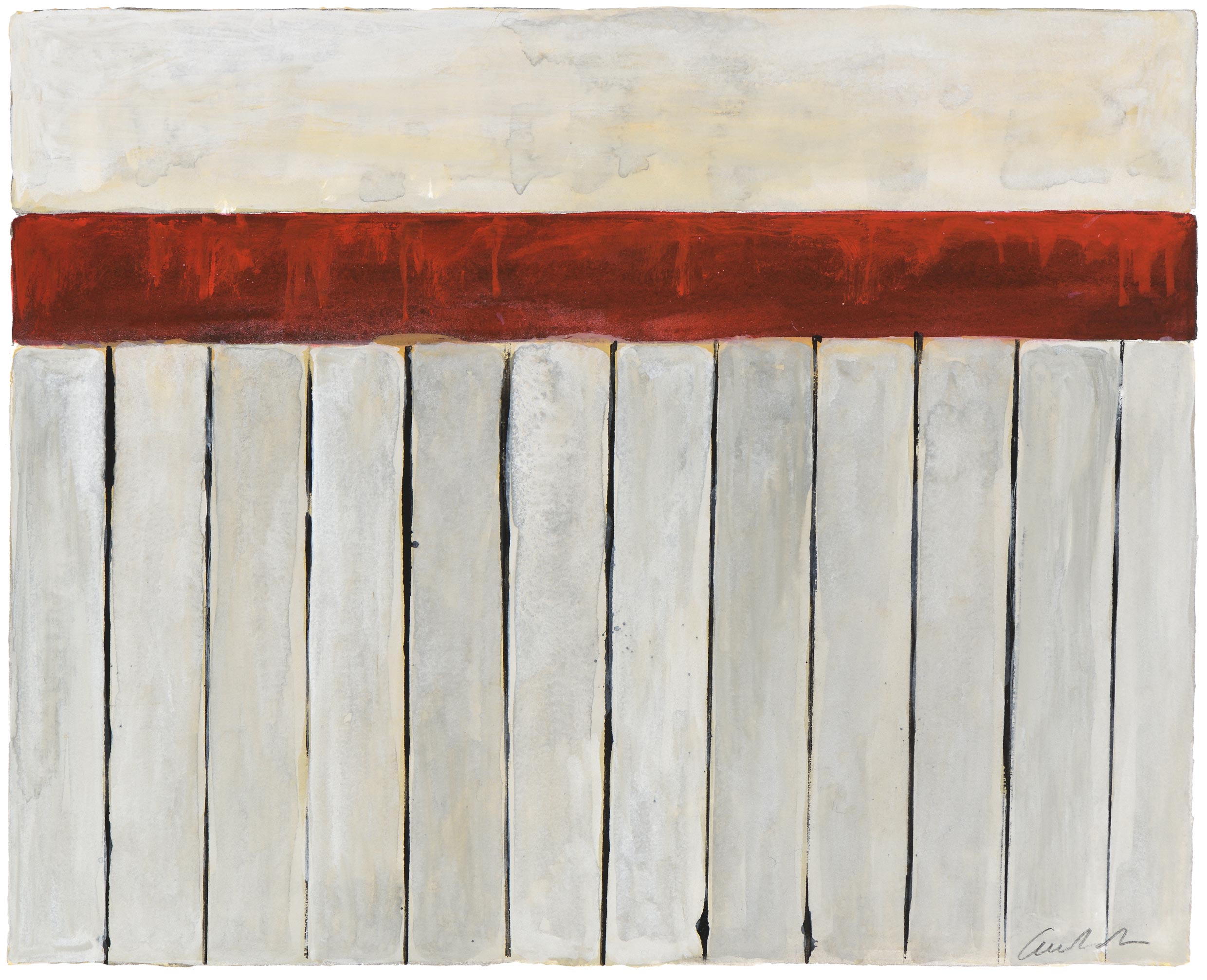 Untitled (red, grey and black composition)