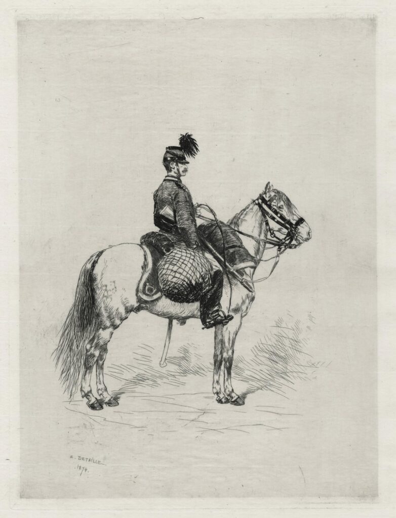 Detaille – Trompette de chasseurs de profil
