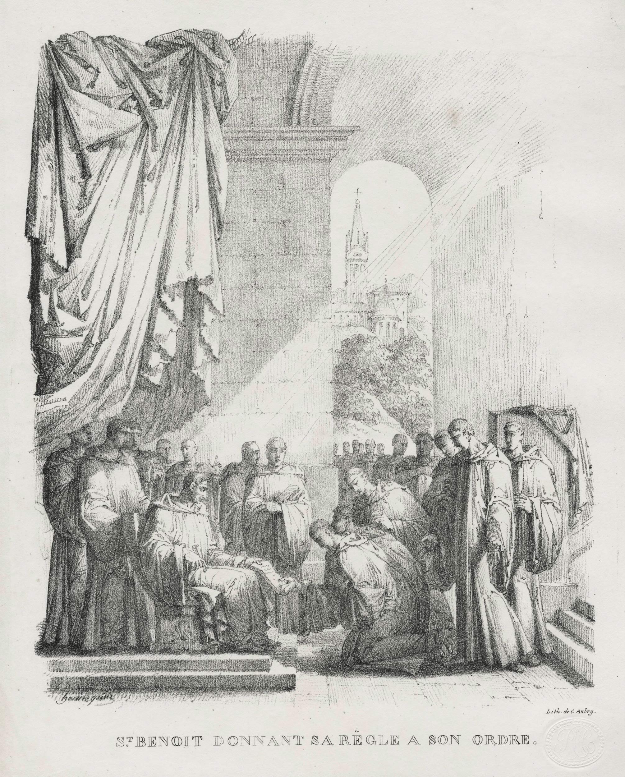 Saint-Benoît donnant sa règle à son ordre