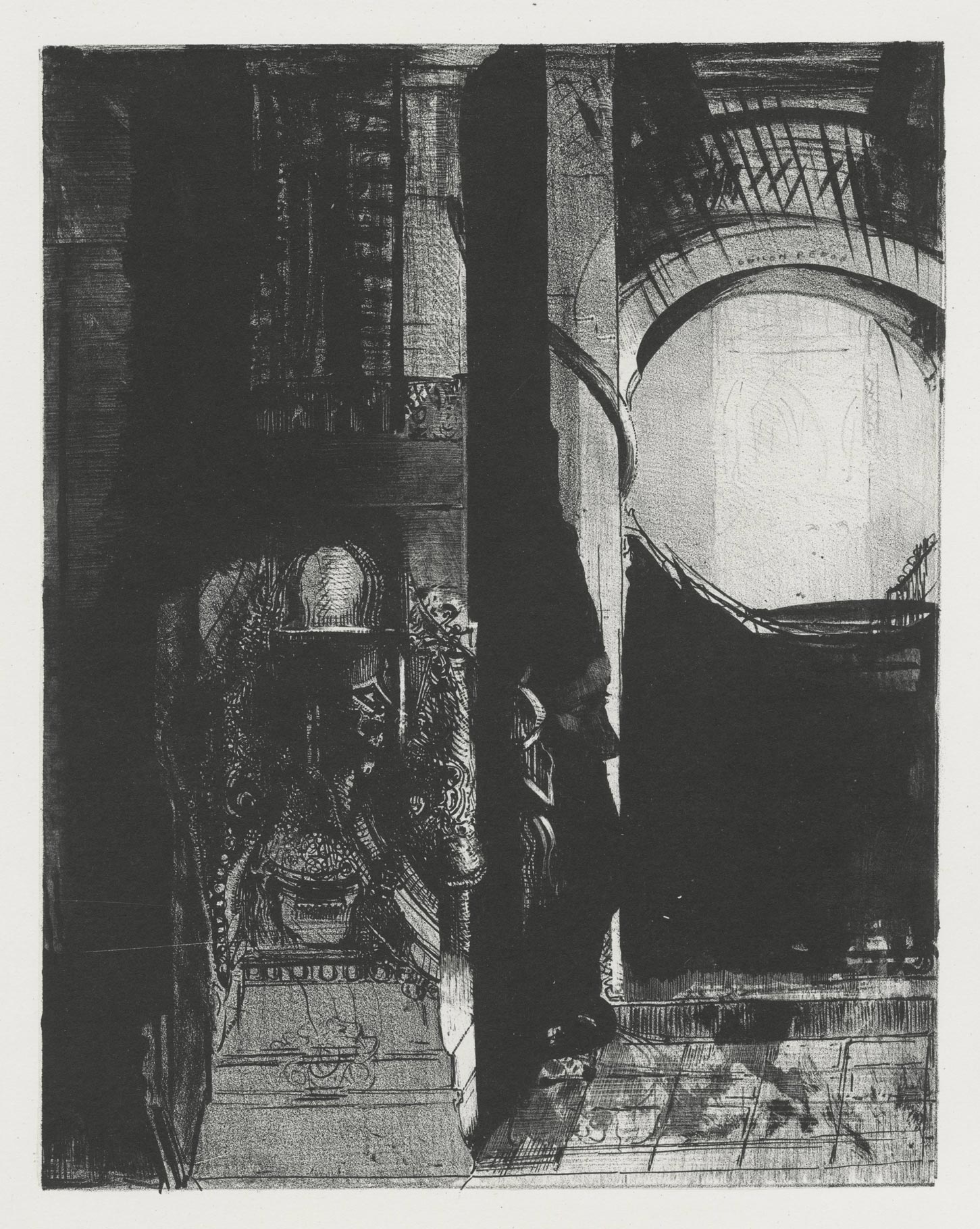 And everywhere there are columns of basalt... The light falls from the vaults