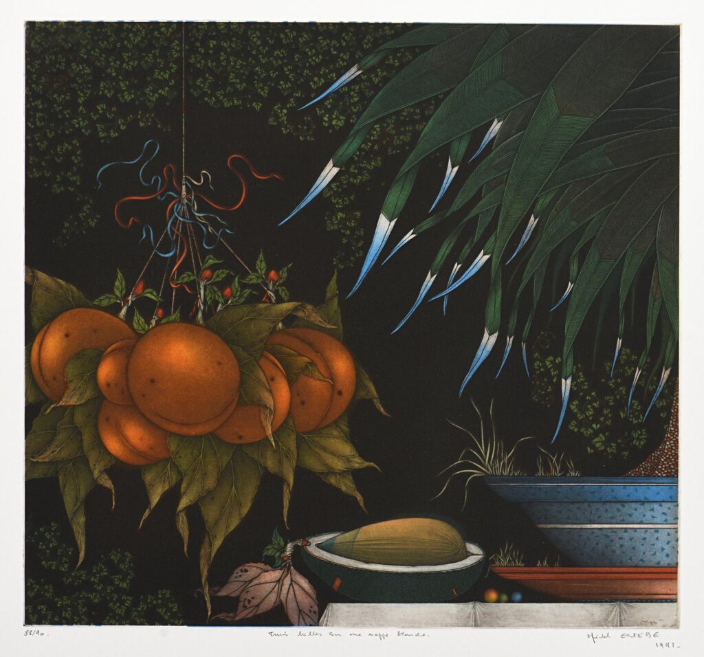 Estèbe – Trois billes sur une nappe blanche