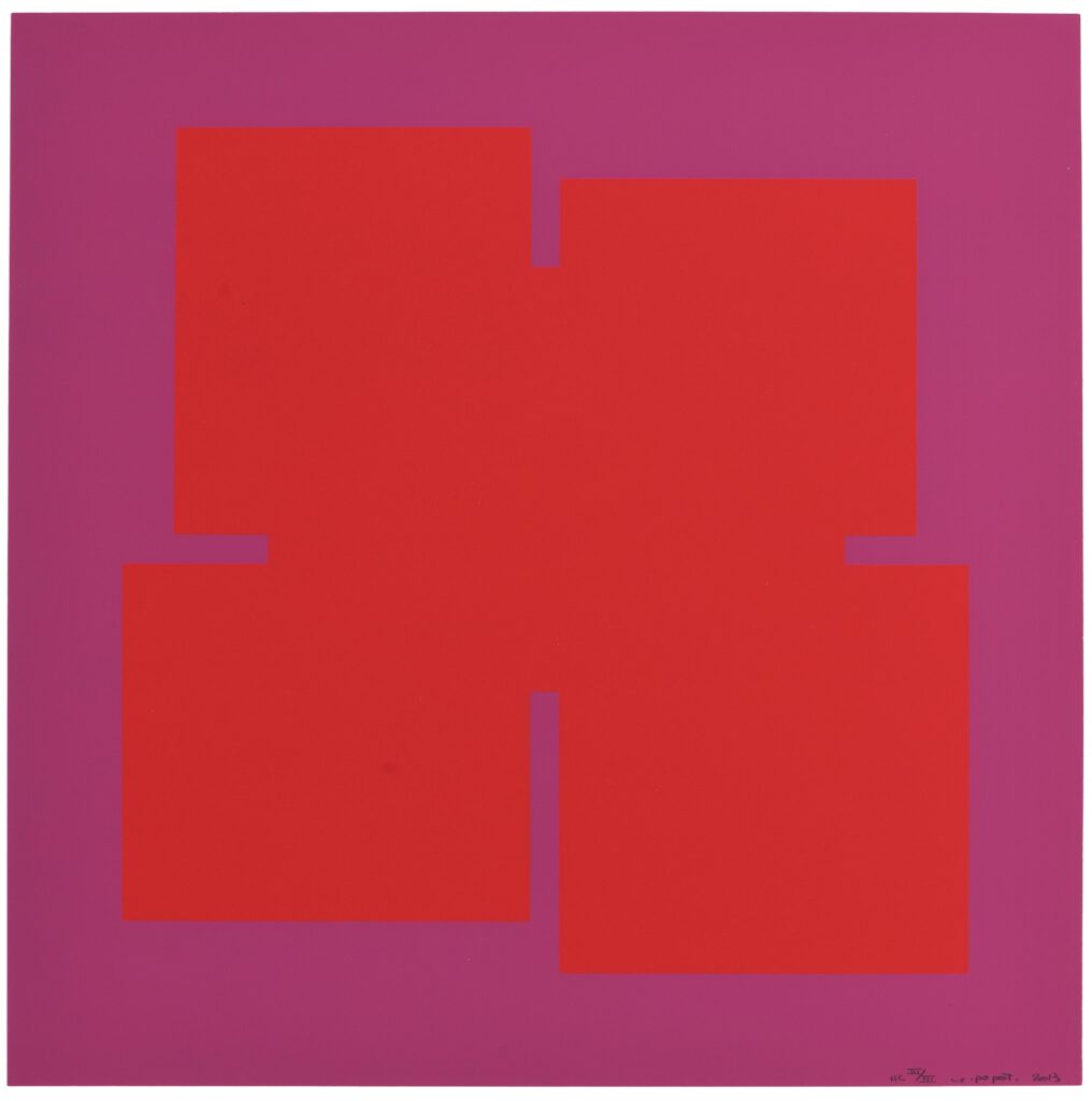 Popet – Sans titre (composition en rouge et rose)