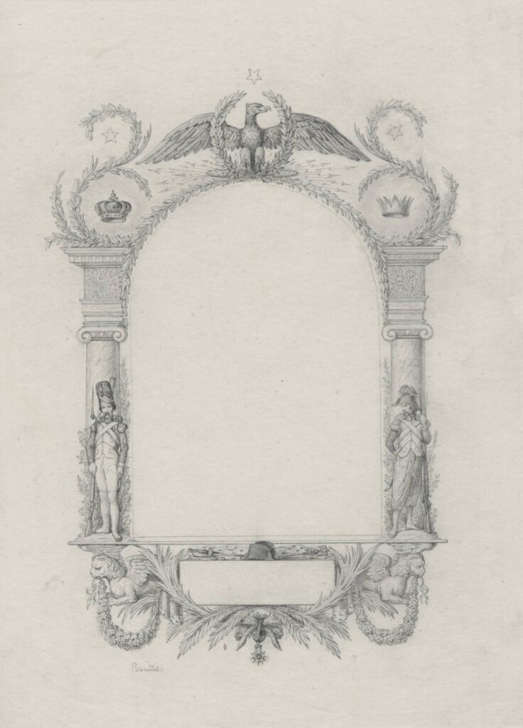 Bourdet – Projet de miroir à l’emblématique napoléonienne