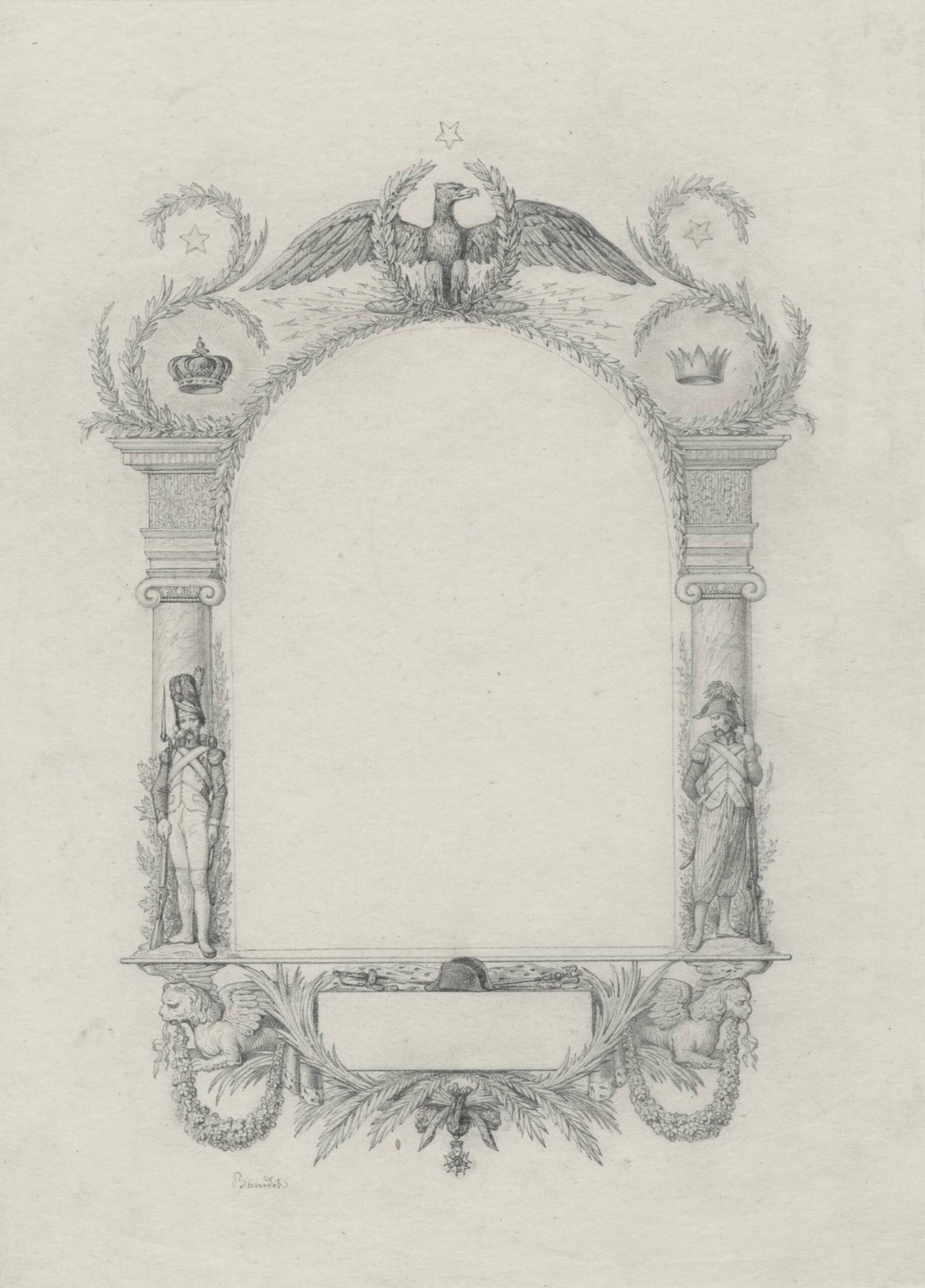 Project for a mirror with a Napoleonic emblem