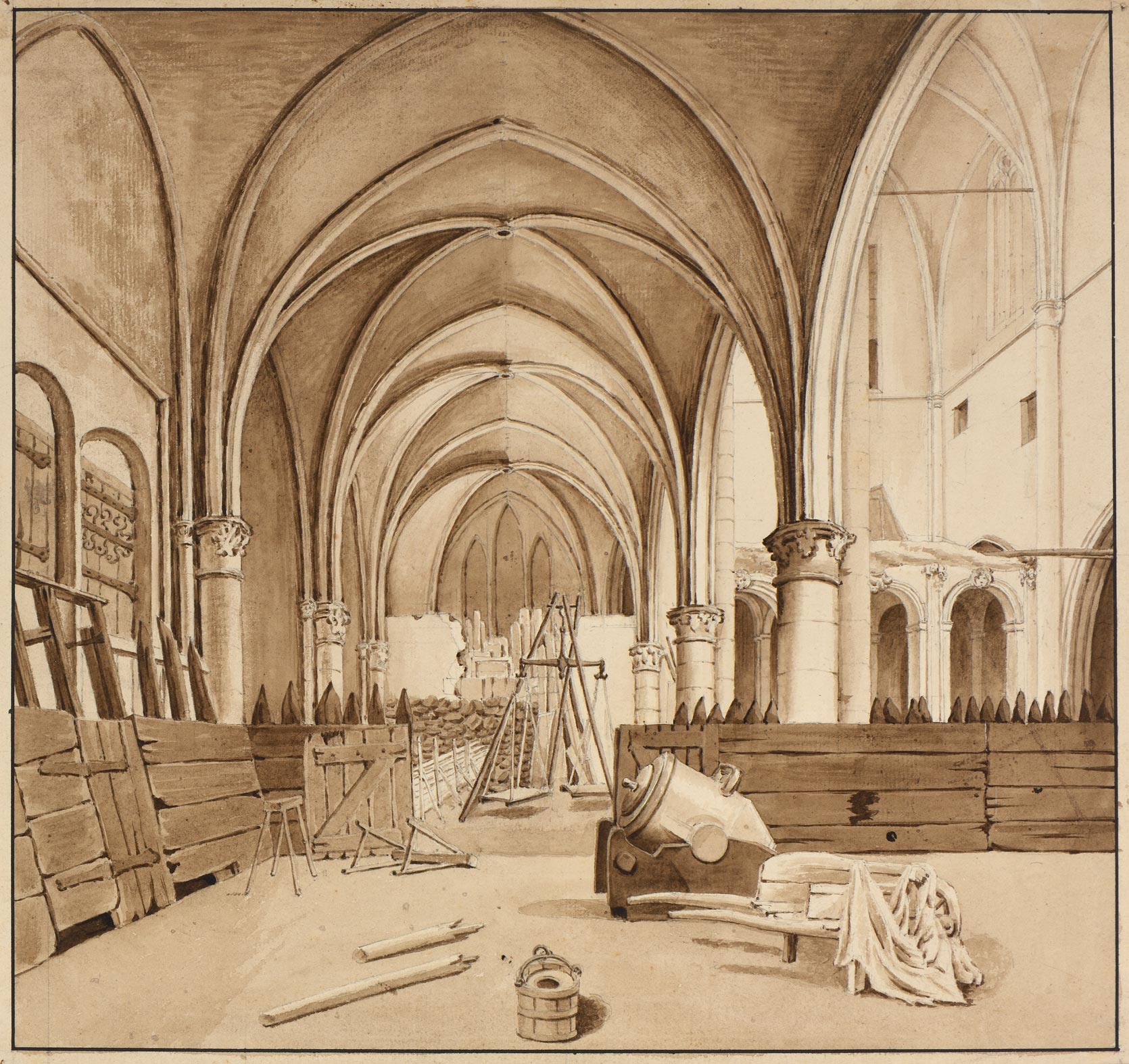 Vue intérieure de l'église de l'Abbaye de Saint-Arnould à Metz