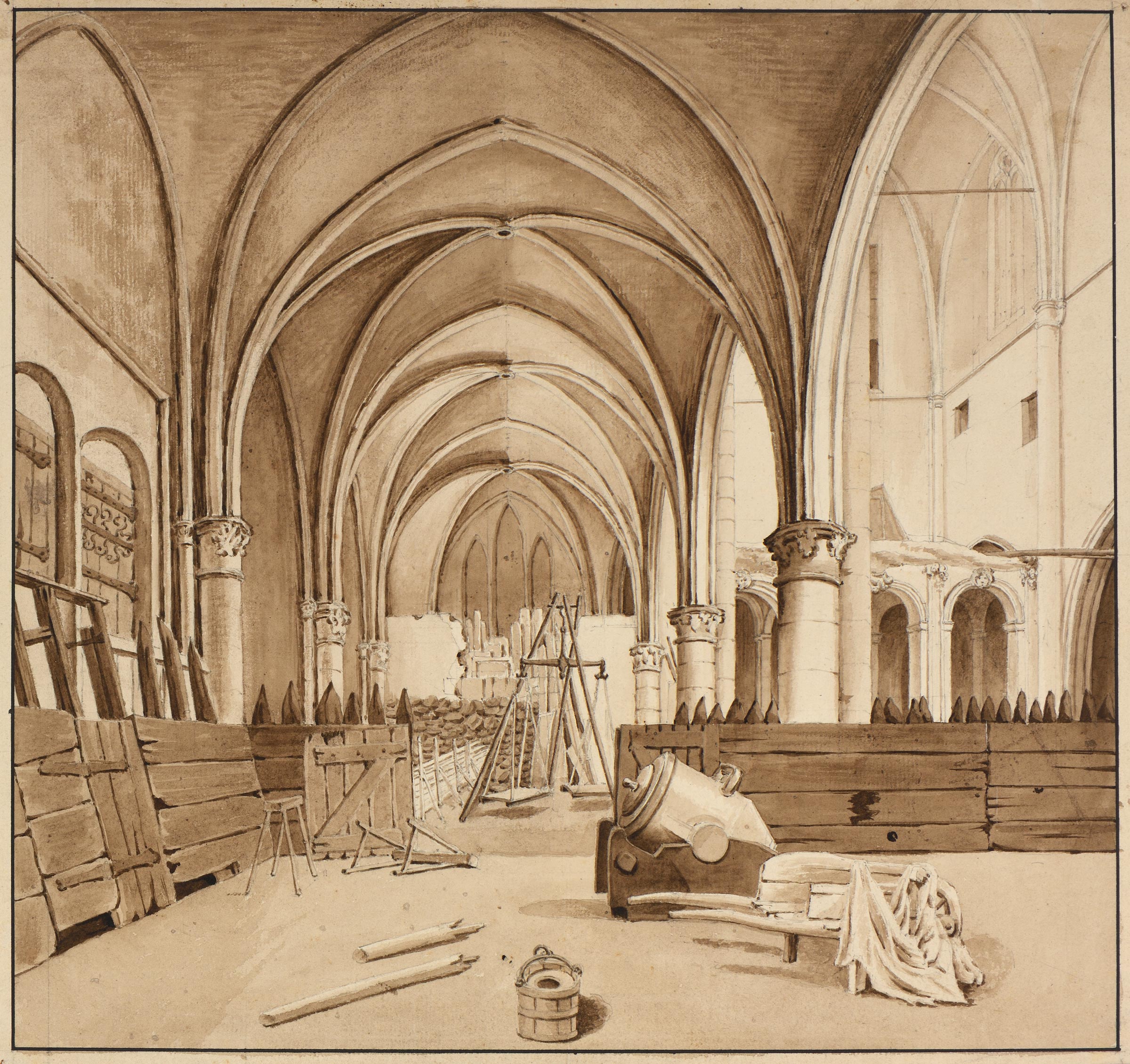 Vue intérieure de l'église de l'Abbaye de Saint-Arnould à Metz