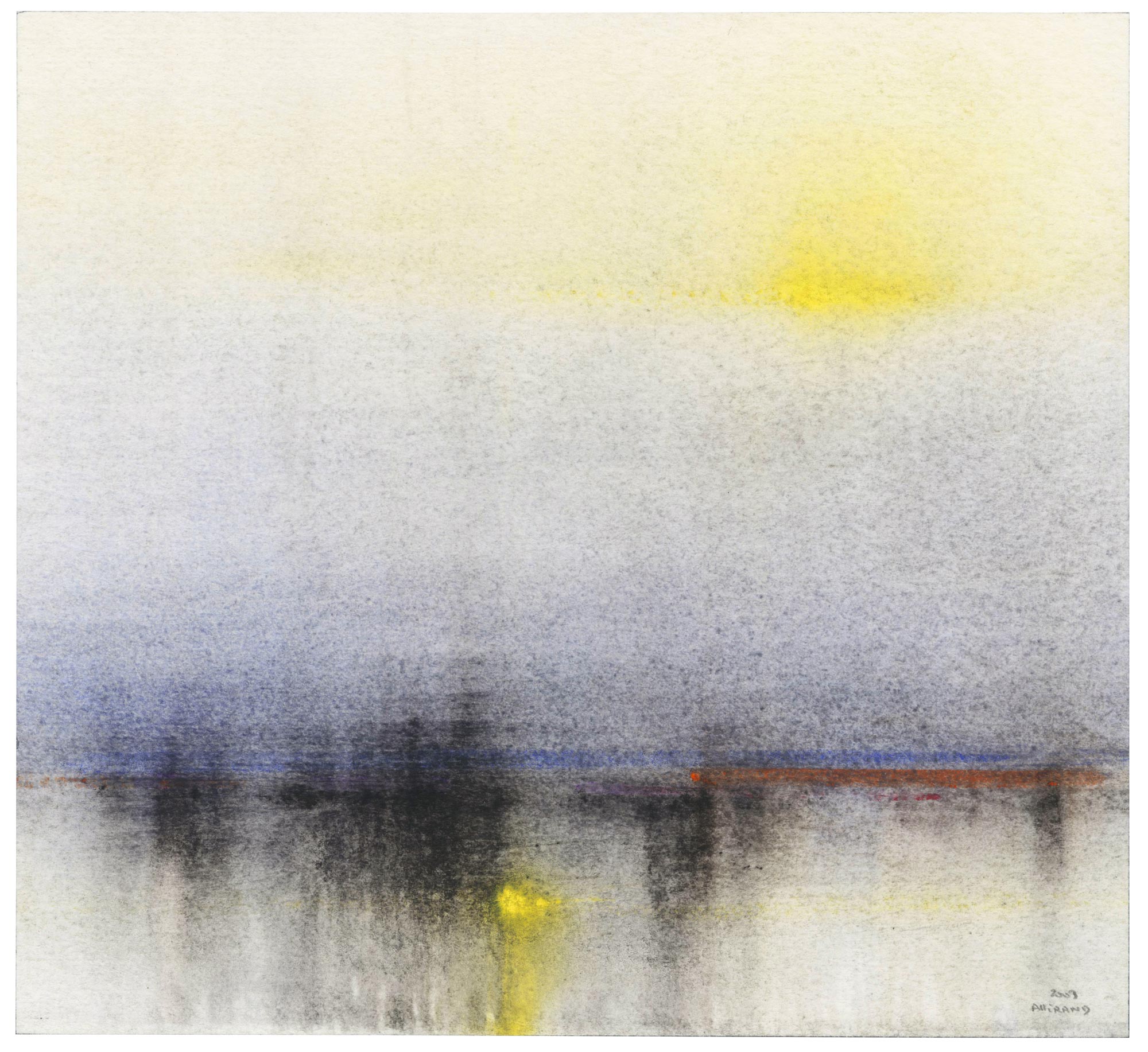 Sans titre (composition en jaune, bleu, orange et noir)