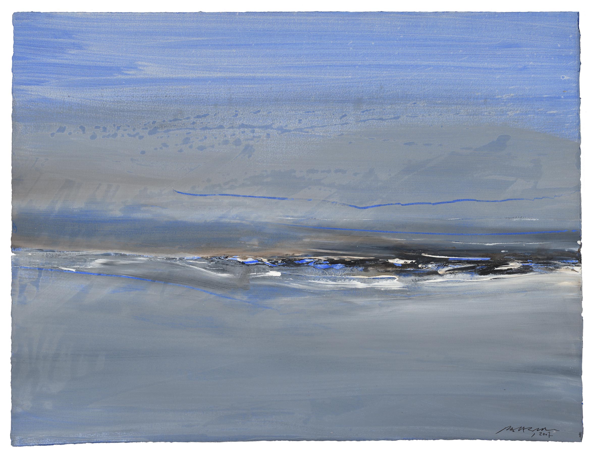 Sans titre (composition en bleu, noir et blanc)