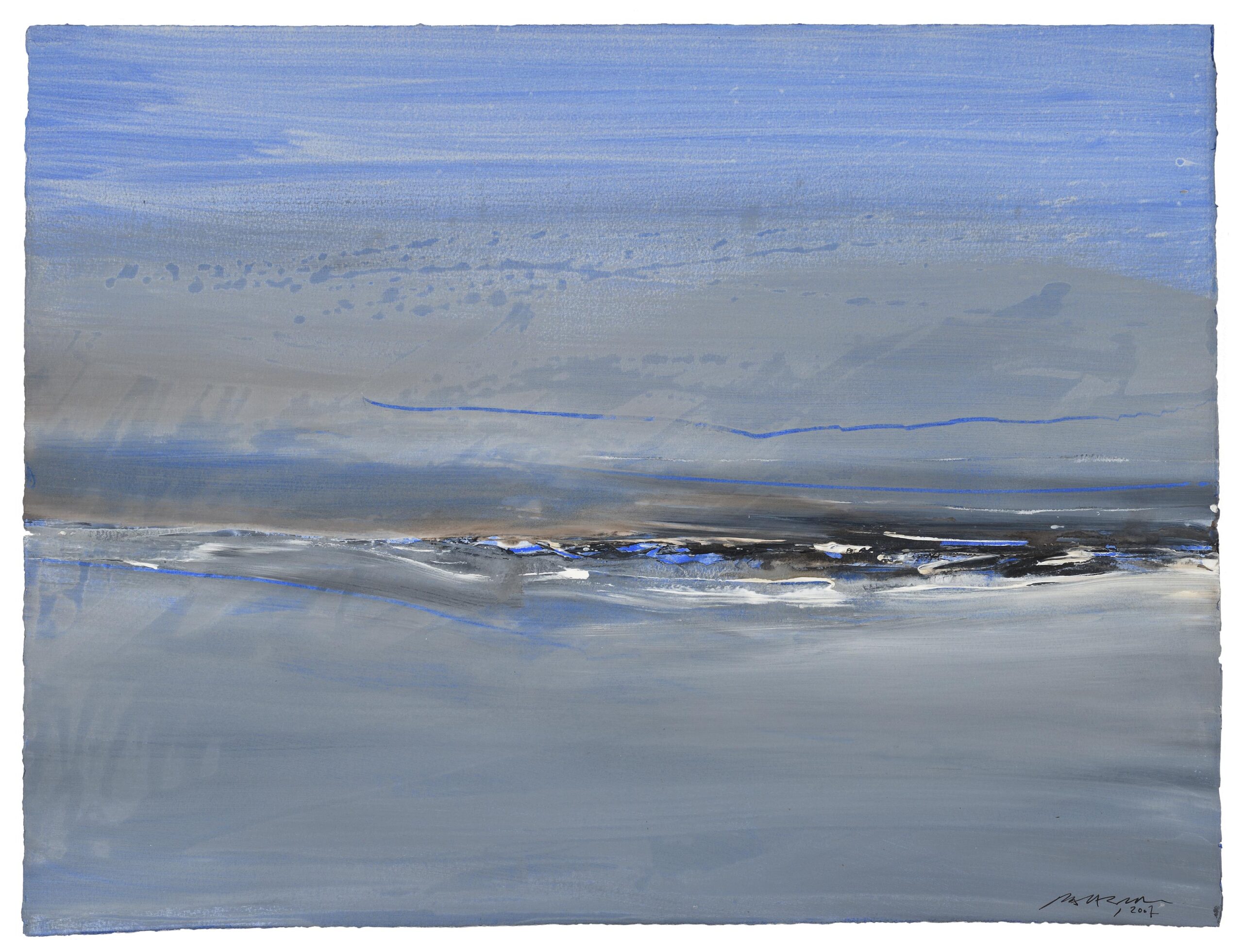 Sans titre (composition en bleu, noir et blanc)