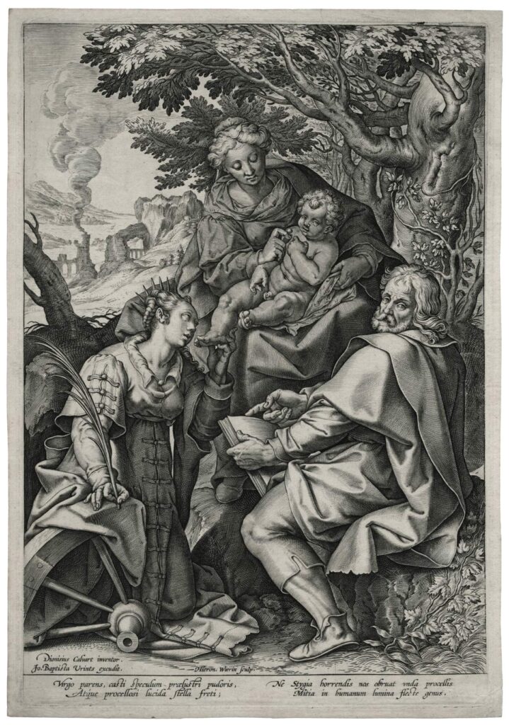 Wierix – Sainte Catherine d’Alexandrie avec la Sainte Famille