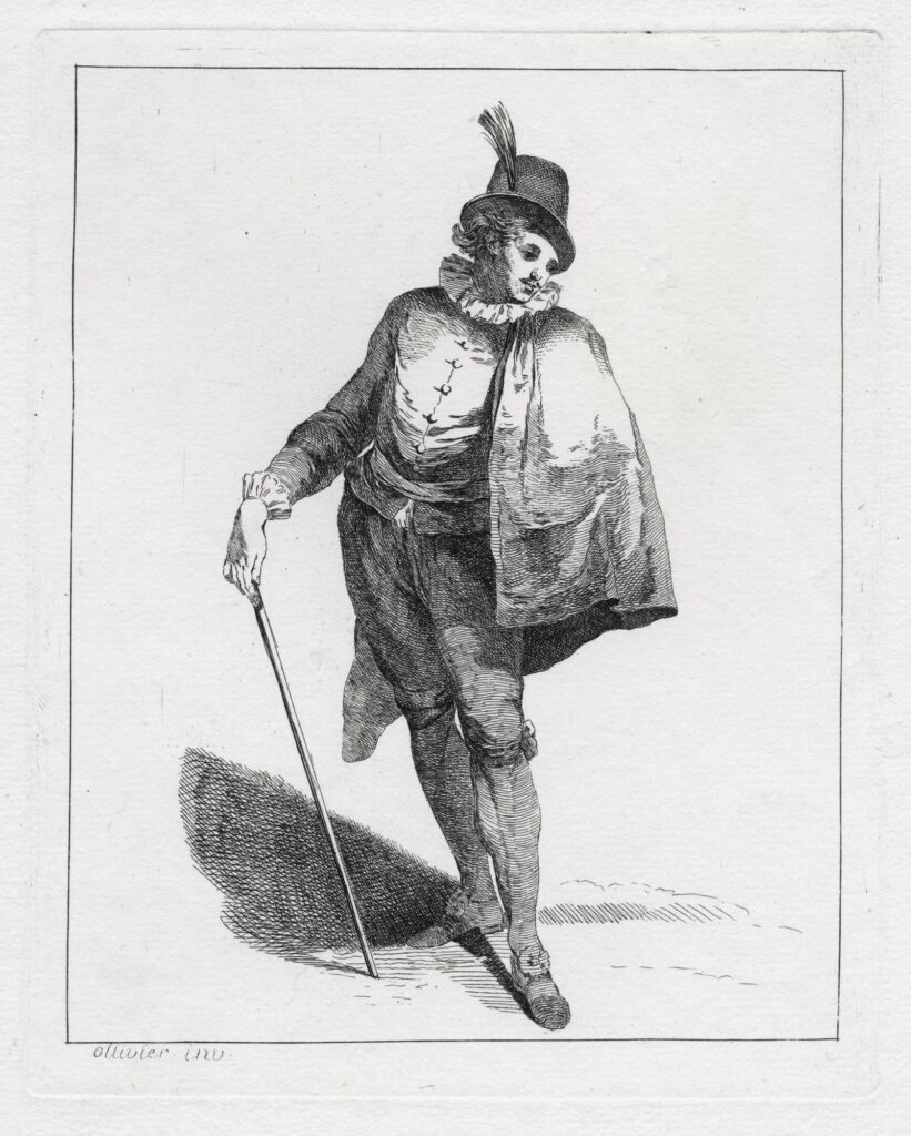 Ollivier – Homme vêtu à l’espagnole, ayant un chapeau noir