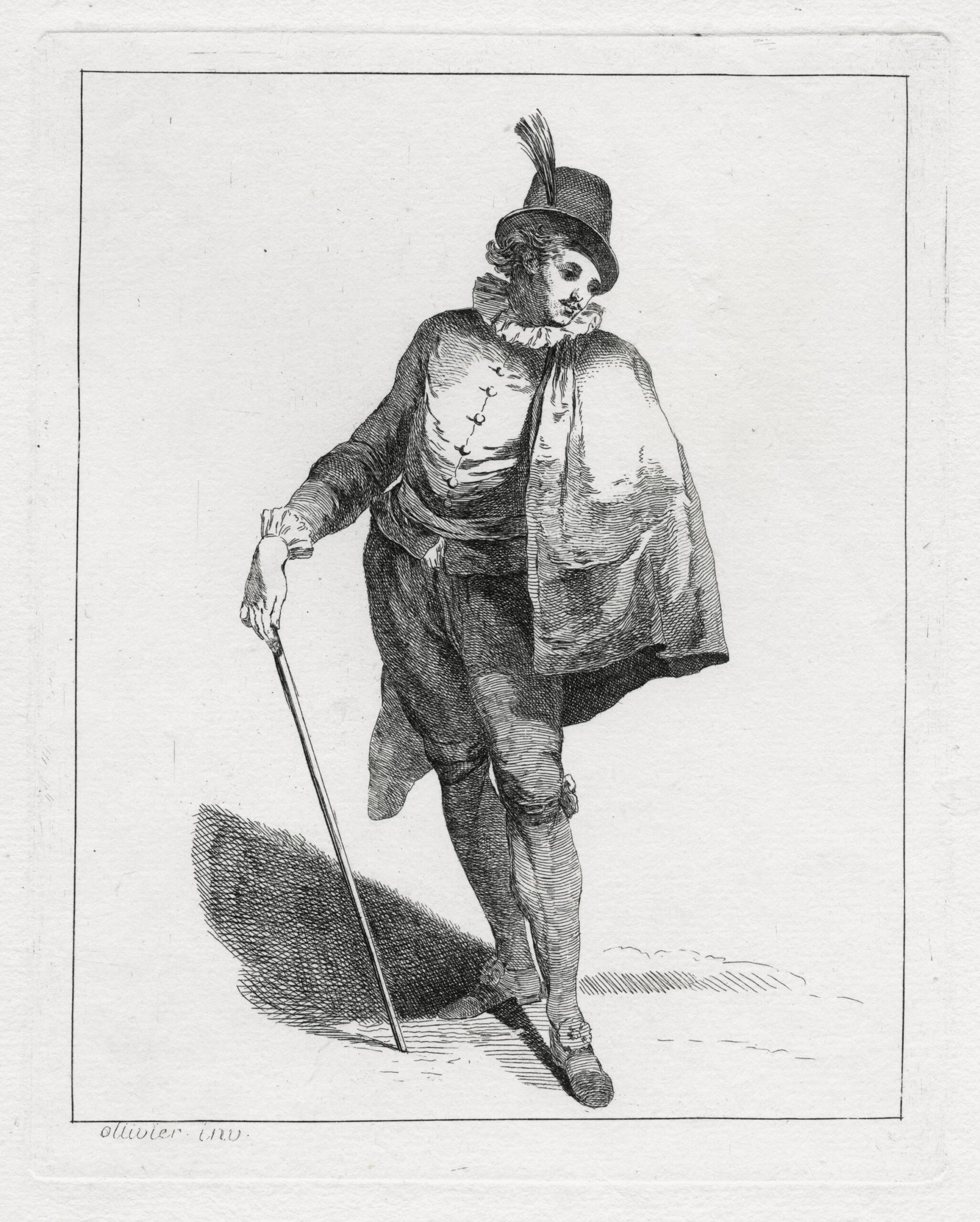 Homme vêtu à l'espagnole, ayant un chapeau noir