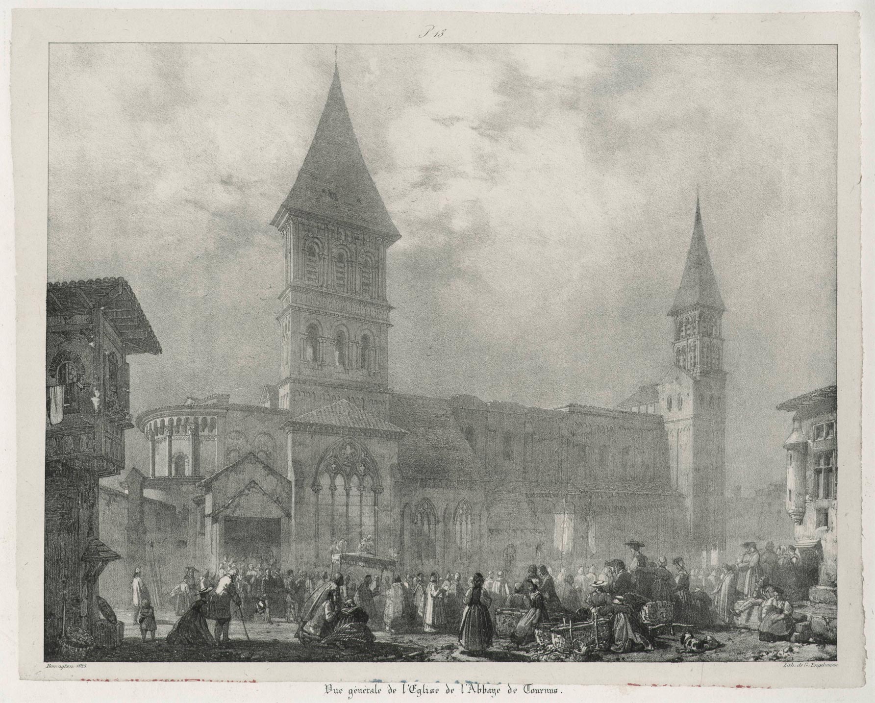 General view of the abbey church in Tournus (Saône-et-Loire)
