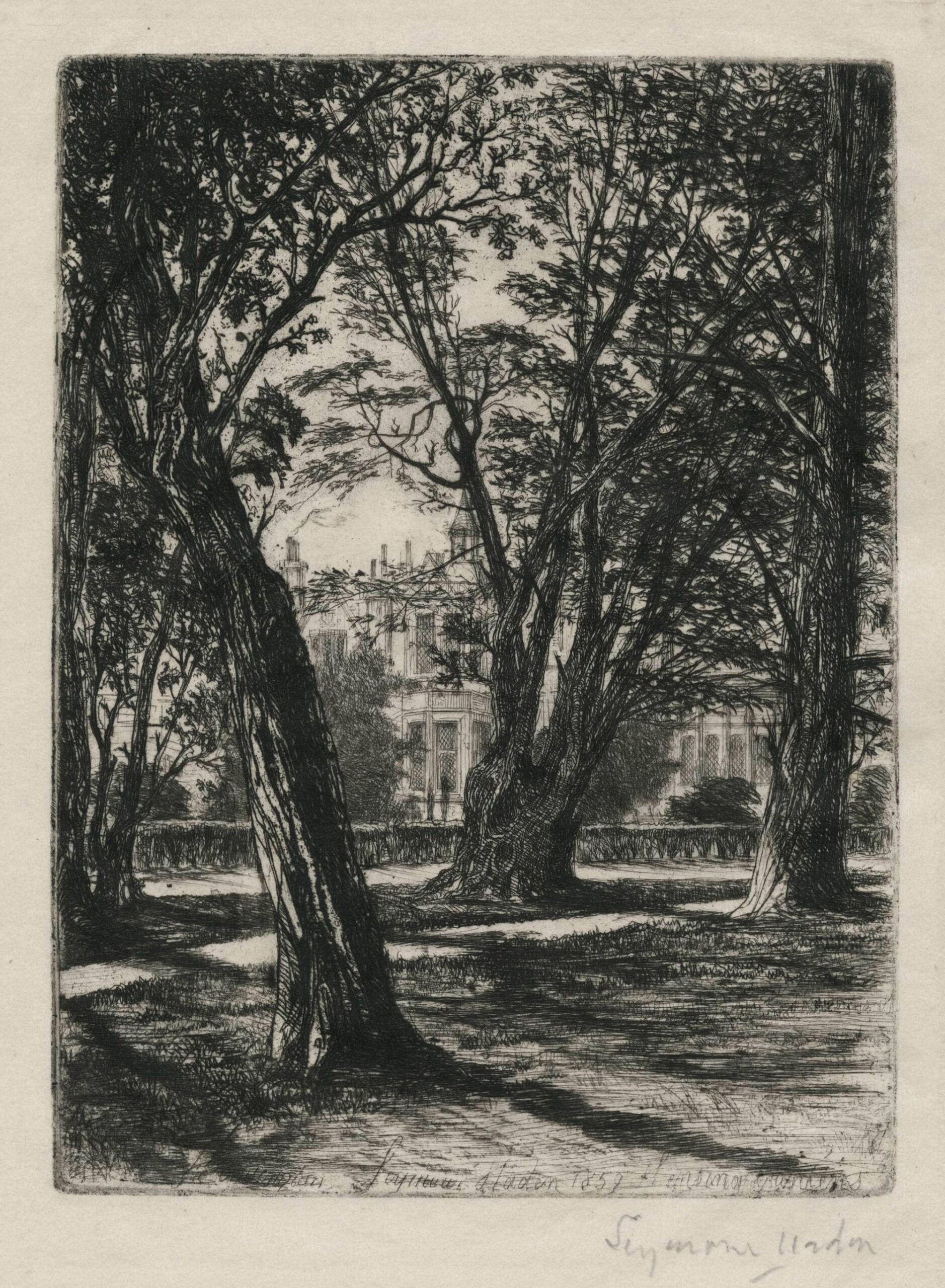 Kensington Gardens (Lord Harrington's home seen from Kensington Gardens)