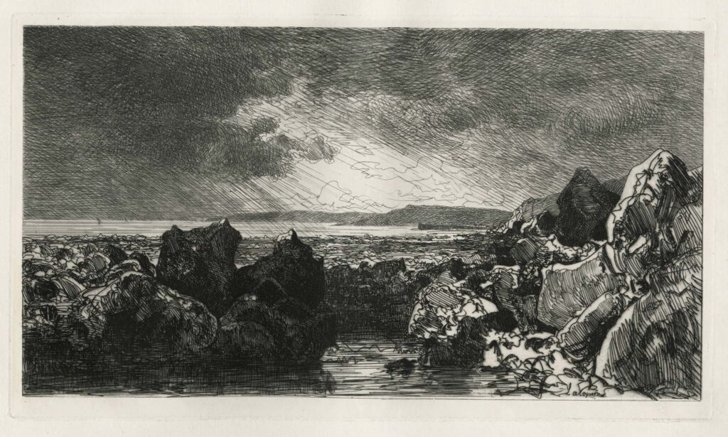 Lalanne – Les roches noires près de Trouville (Marée basse)