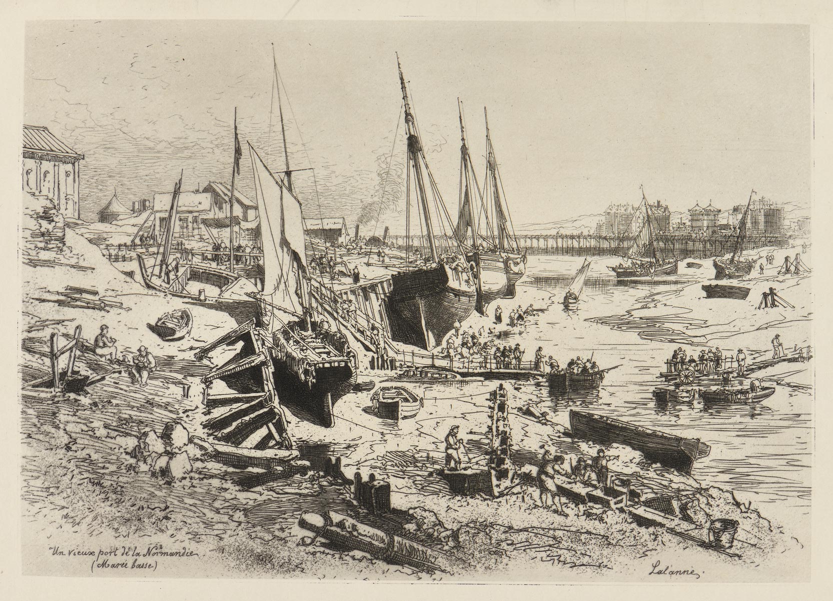 An old port in Normandy (low tide), (Trouville ?)