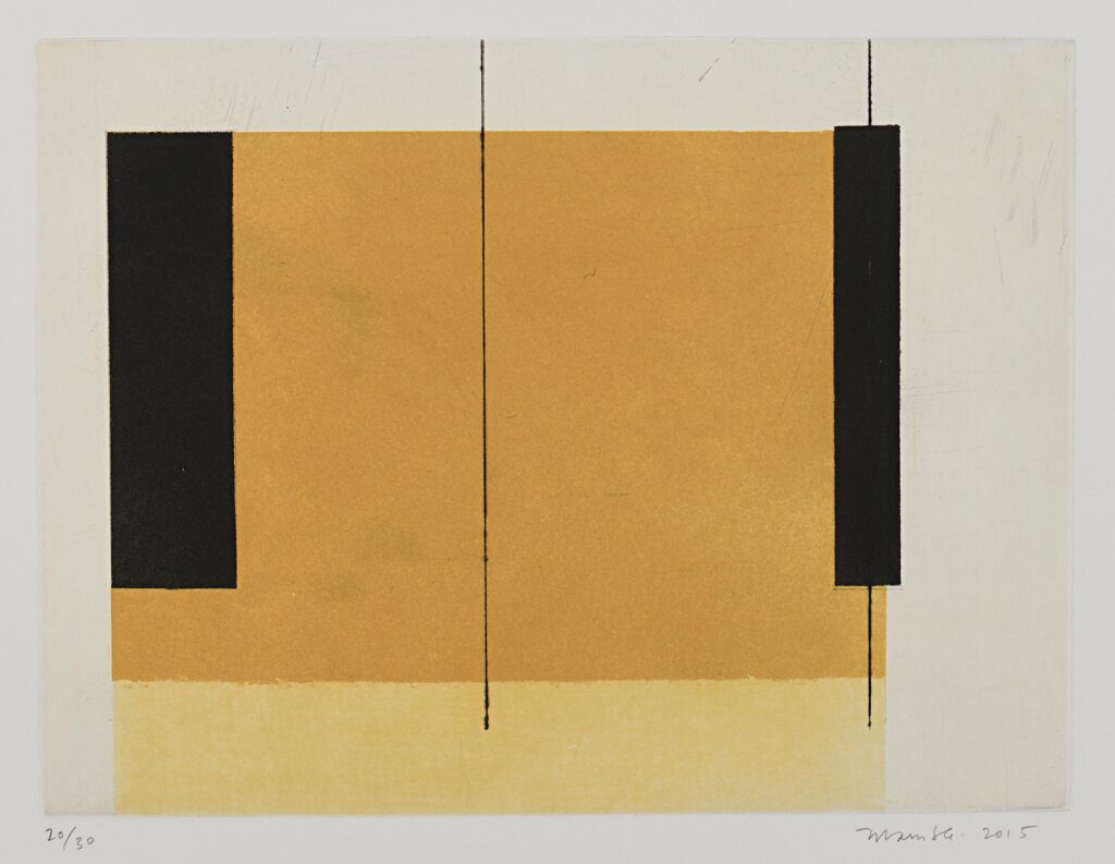 Gamble – Sans titre (composition en ocre, jaune et noir)