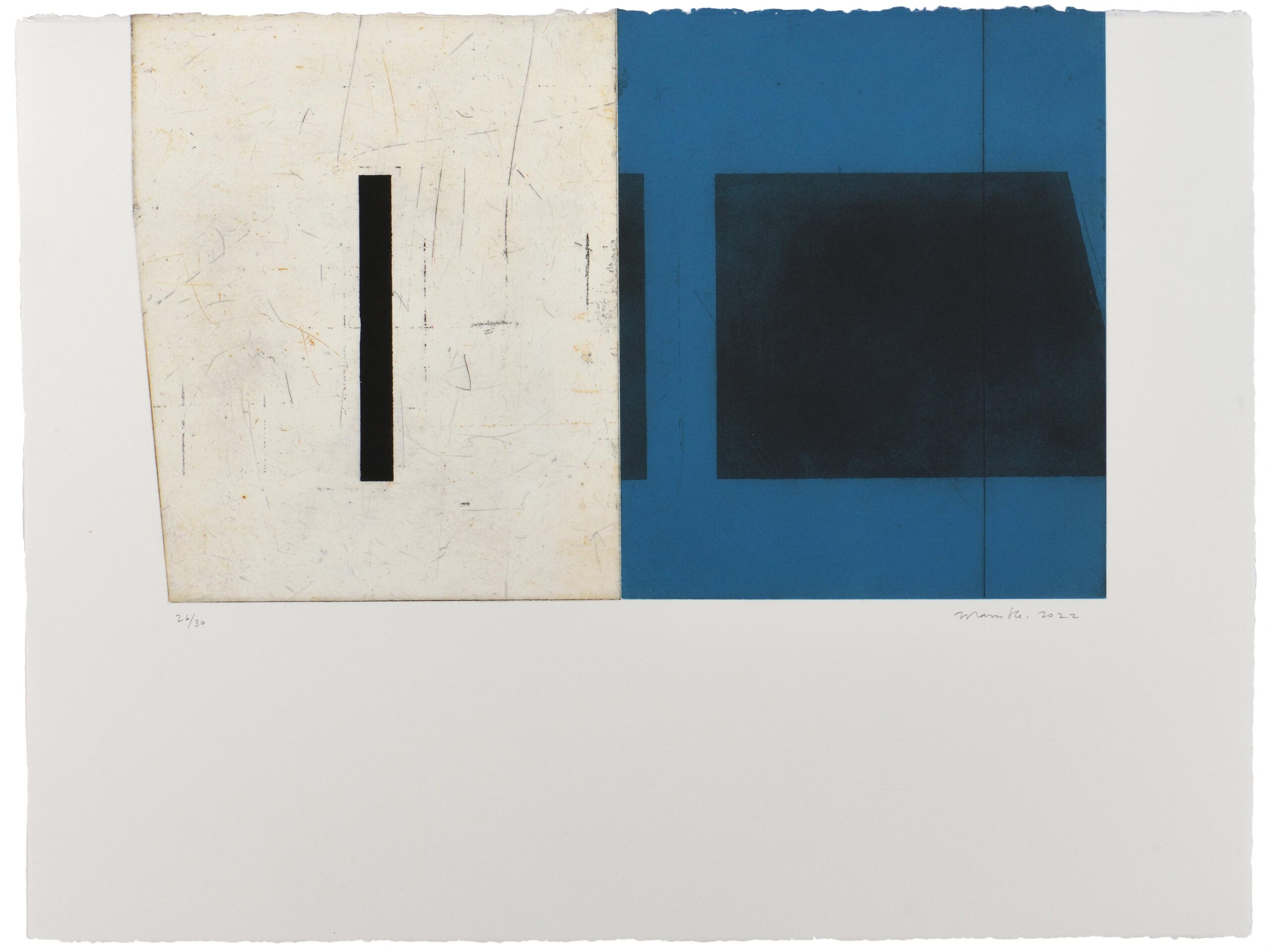Untitled (blue, white and black composition)