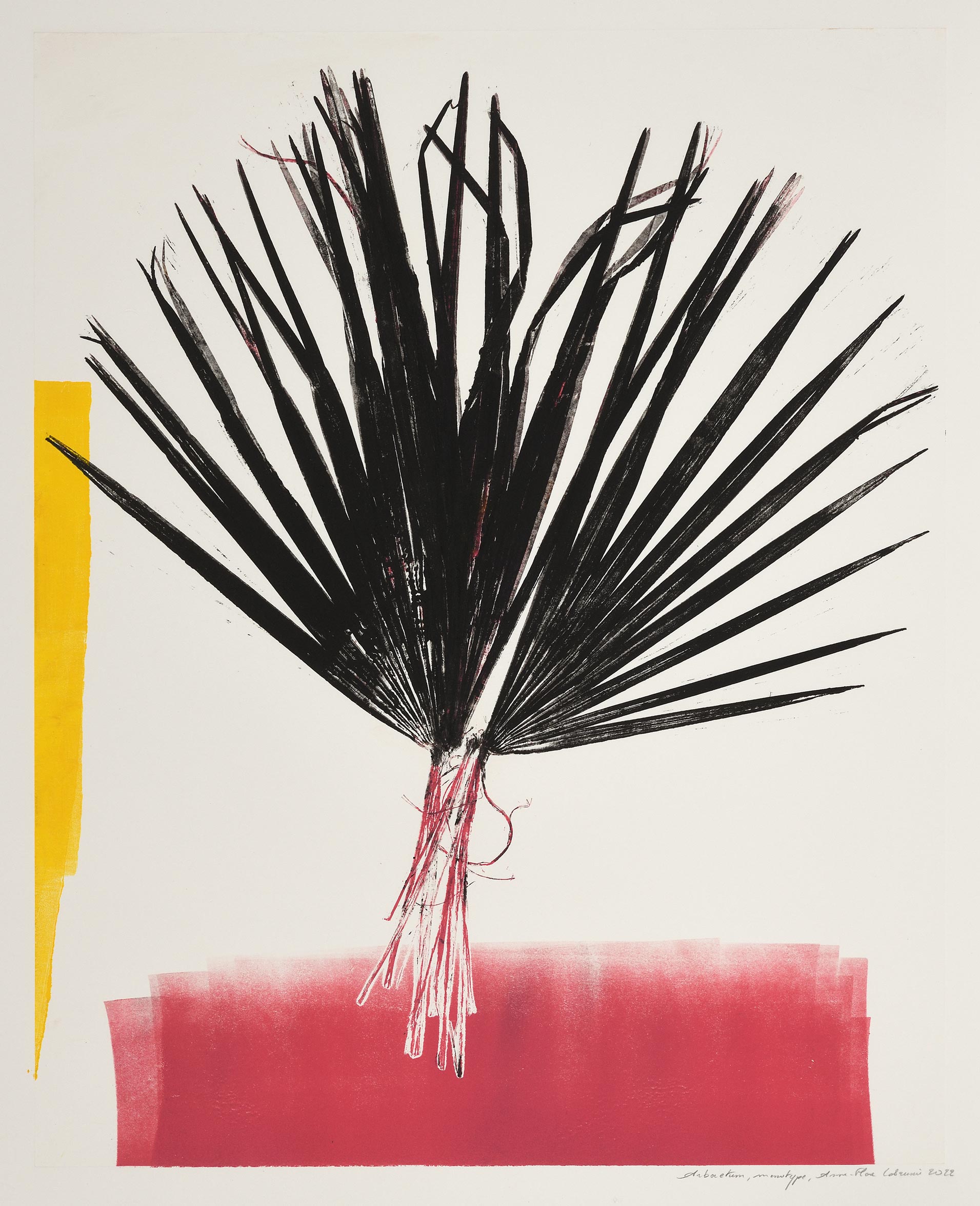 Arboretum (composition with palm, pink and yellow prevailing)