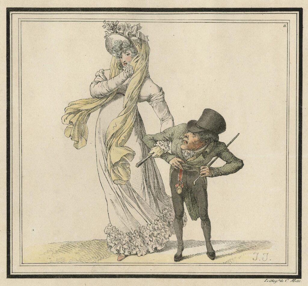 Isabey – Le bossu en promenade