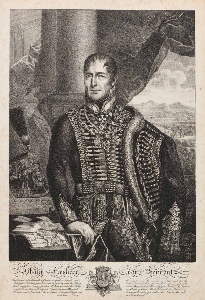 Schönschutz – Johann Frenherr von Frimont, en fond la plaine de Colmar et les hauteurs des Trois-Epis