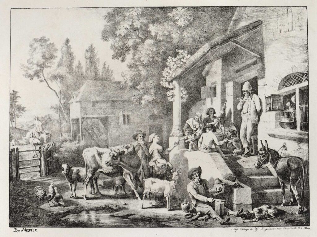 Demarne – Scène à la ferme ou Cour de ferme