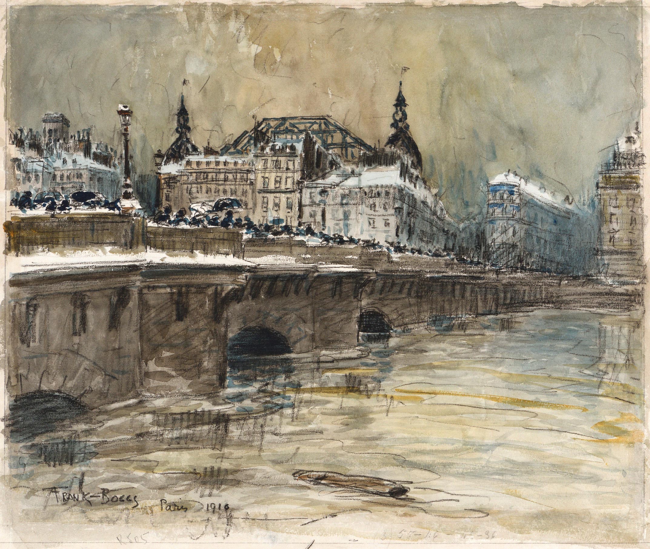 Vue des quais de Seine avec le Pont-Neuf et la Samaritaine