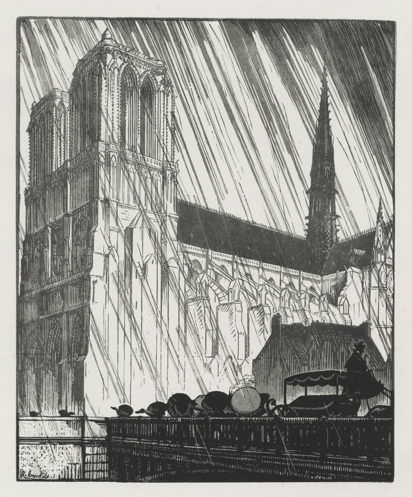 Notre dame sous la pluie
