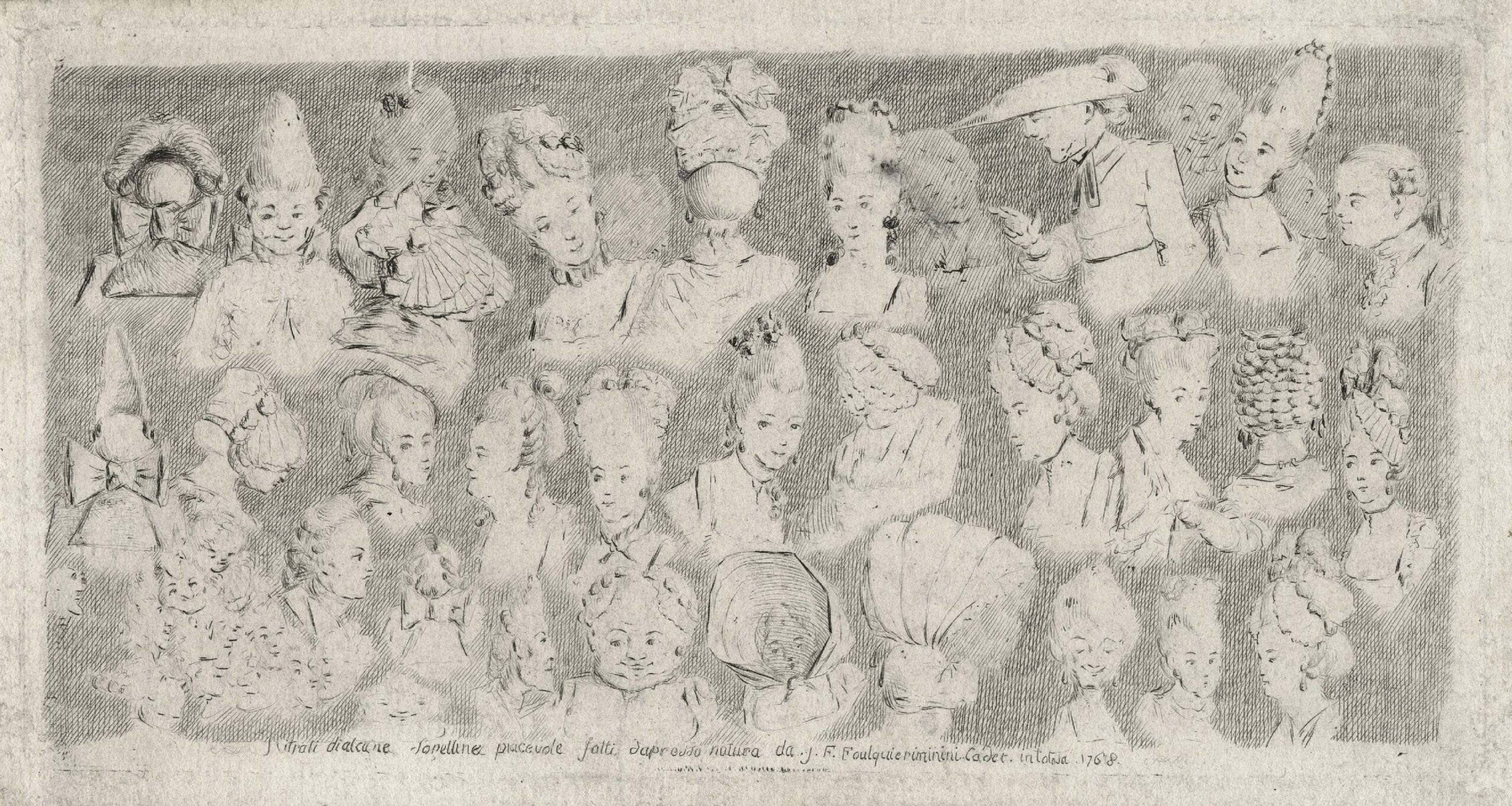 Charge : têtes féminines et ecclésiastiques