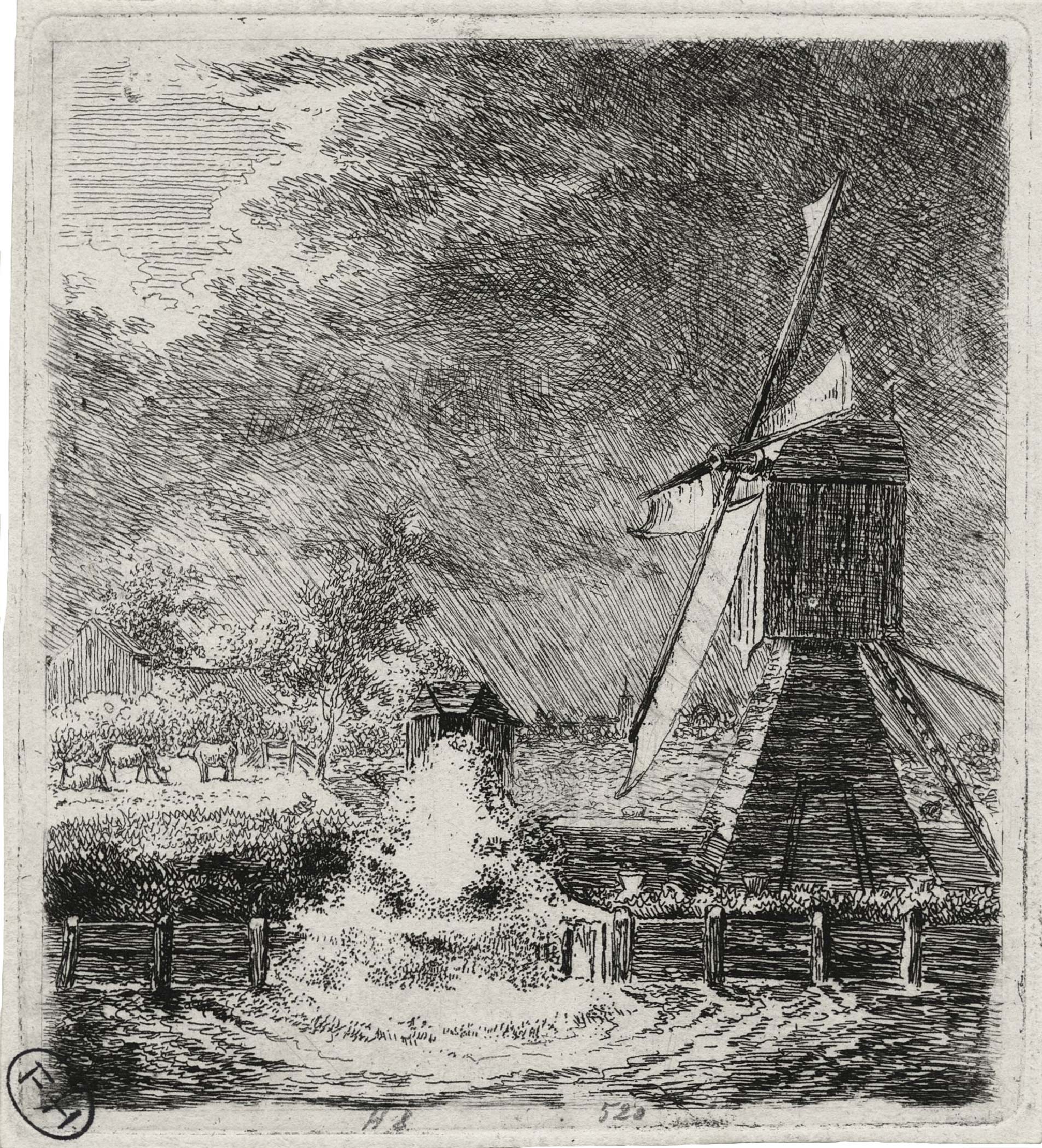 Paysage avec moulin