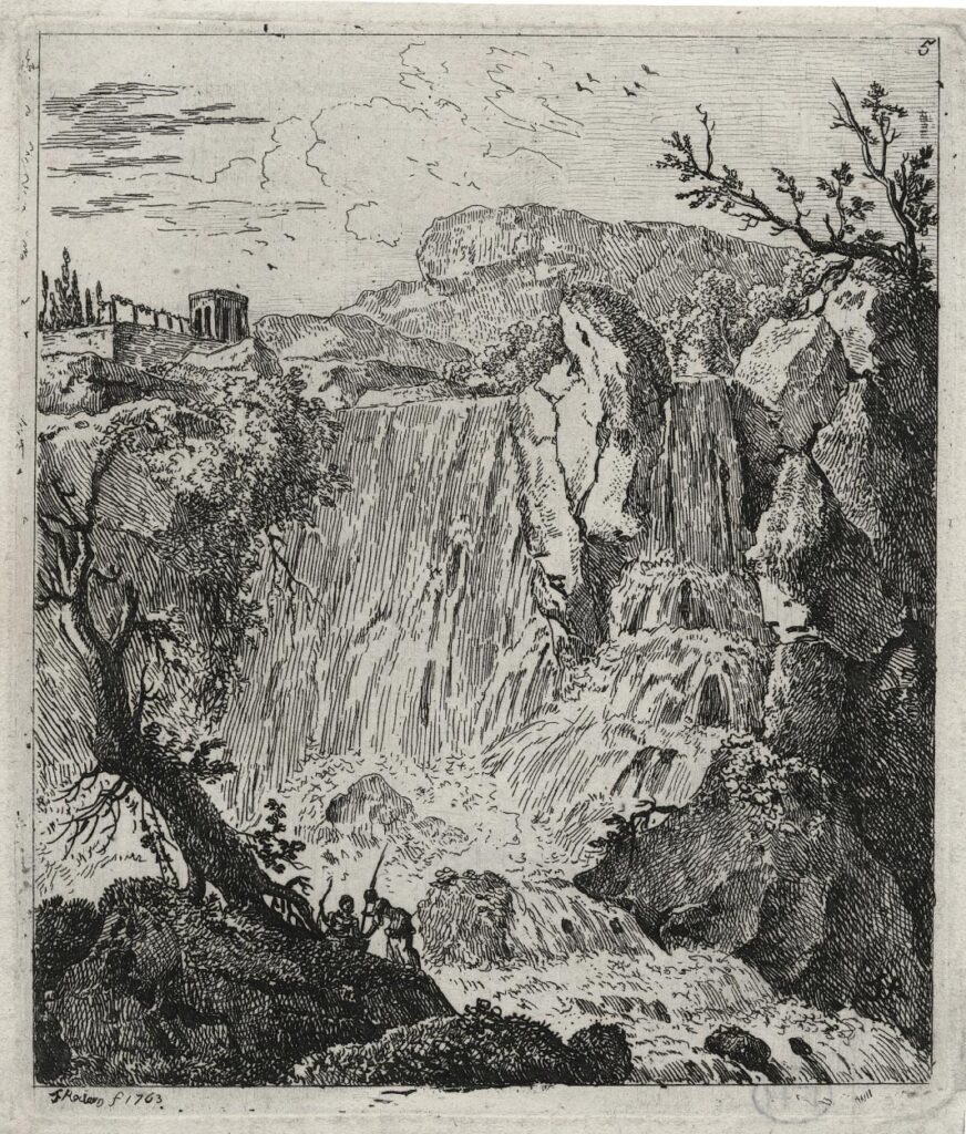 Reclam – Vue de Tivoli avec une cascade