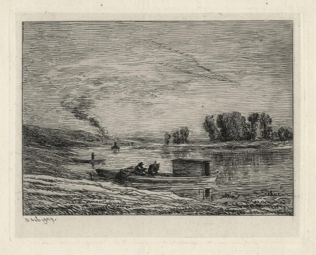 Daubigny – Le Botin à Conflans (Le paysagiste en bateau)
