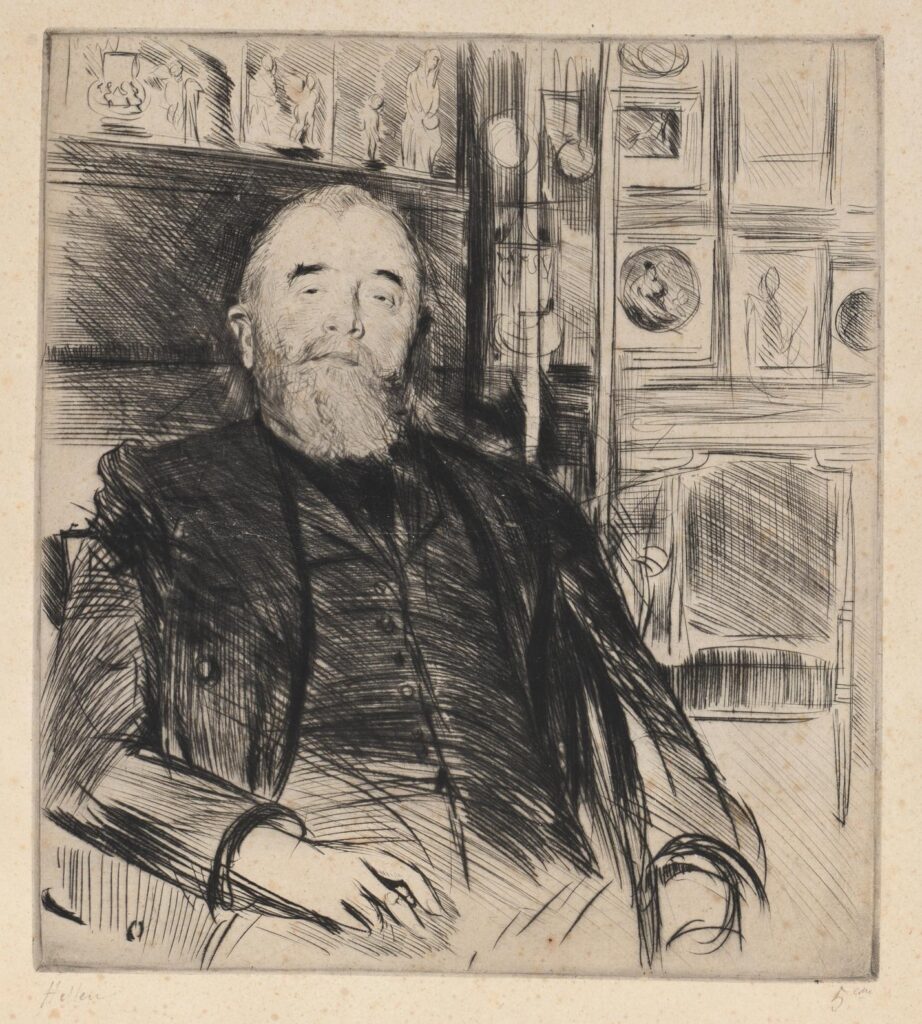 Helleu – Portrait d’Alexis Rouart chez son frère Henri Rouart