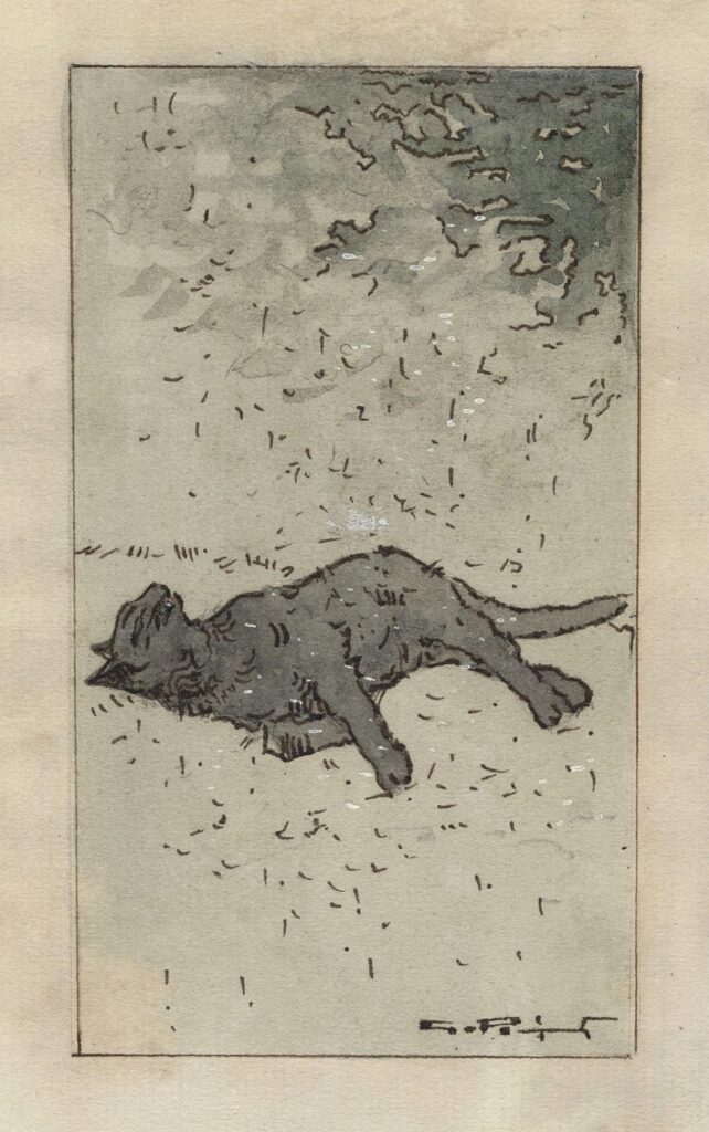 Ripart – Chat étendu sous la neige