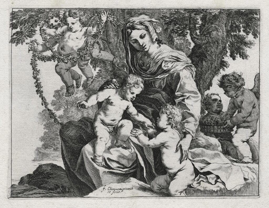 Chauveau – La Vierge, l’Enfant et saint Jean-Baptiste avec des anges