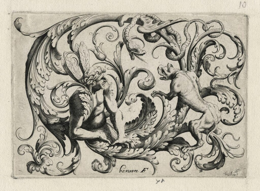 Berain – Planche d’ornement avec rinceaux