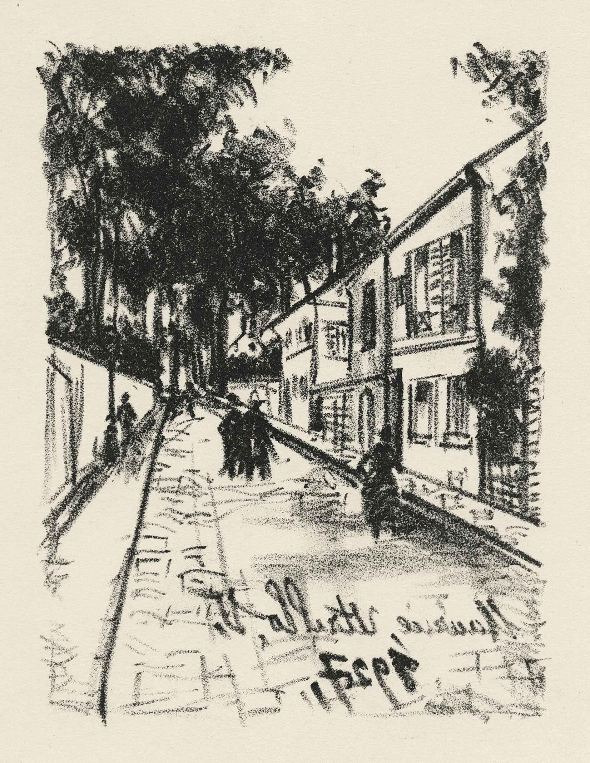 Une rue de Bécon-les-Bruyères (A street in Bécon-les-Bruyères)