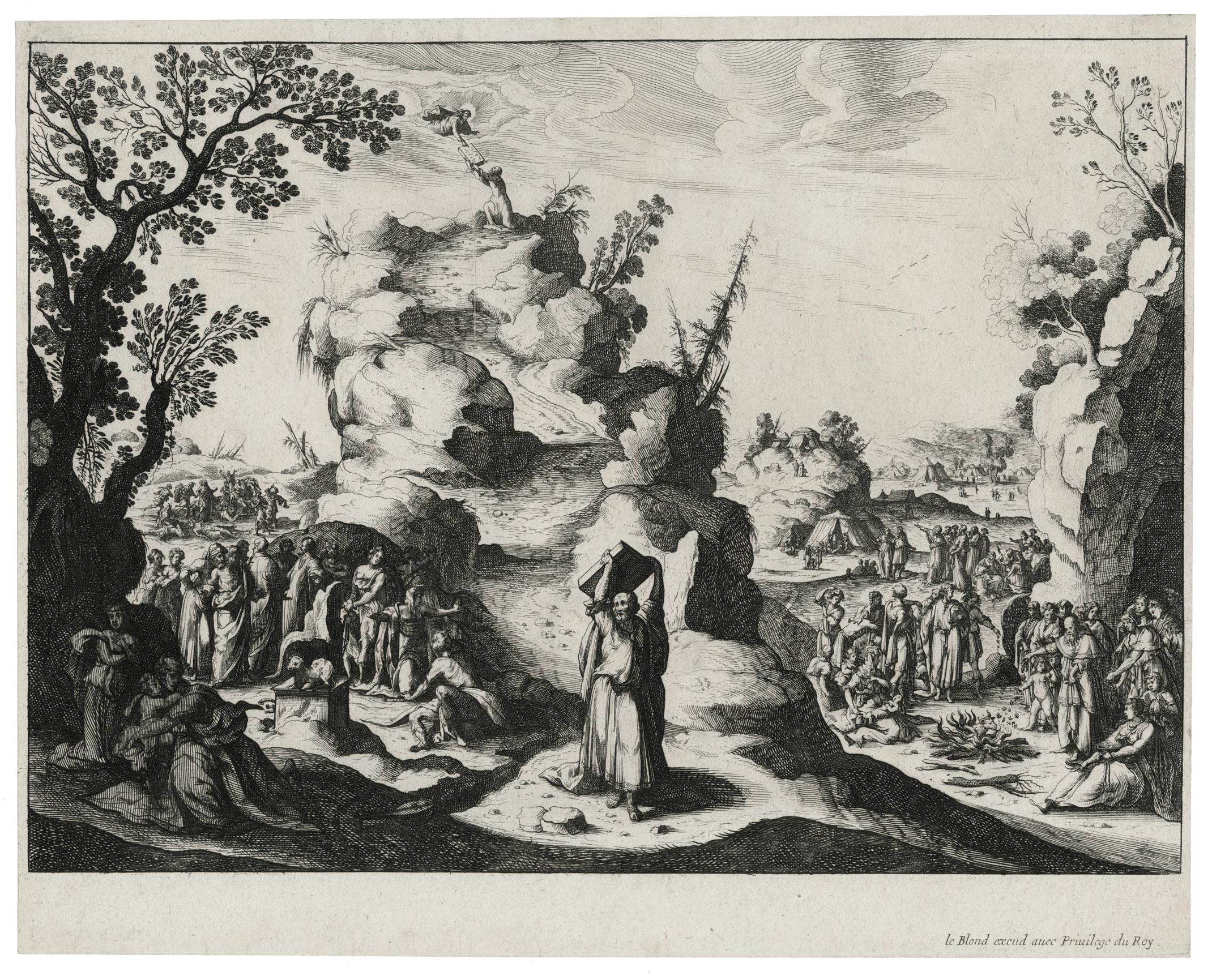 Moses breaking the tablets of the law