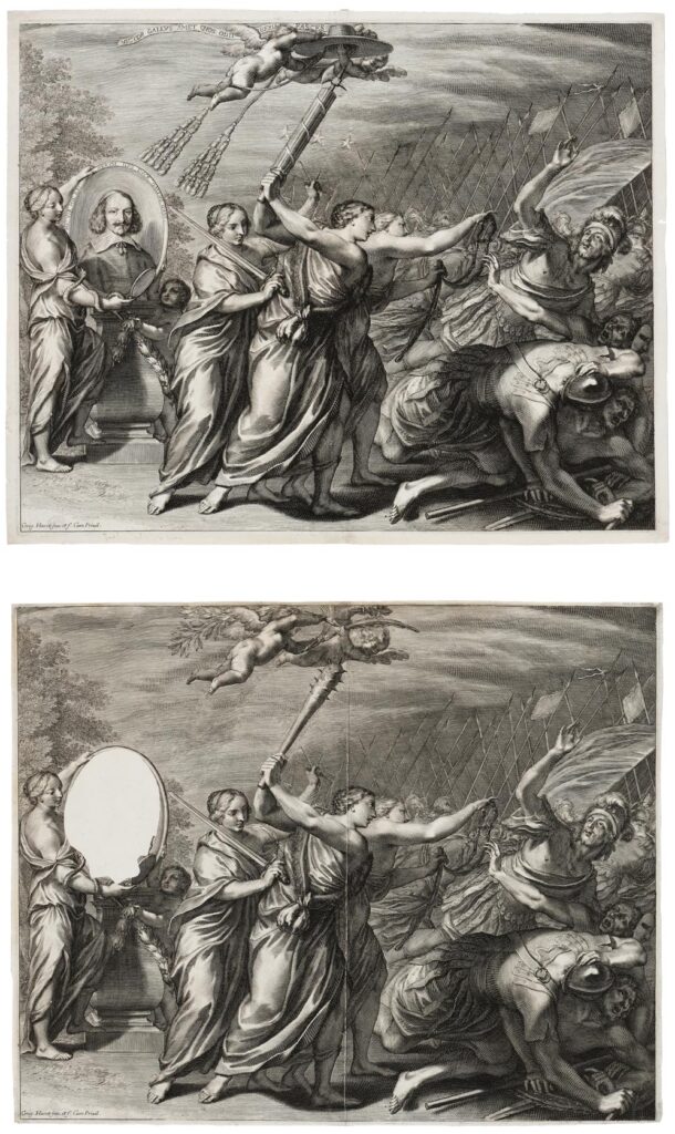 Huret – La Force, la Tempérance et la Justice faisans fuir les ennemis de la France