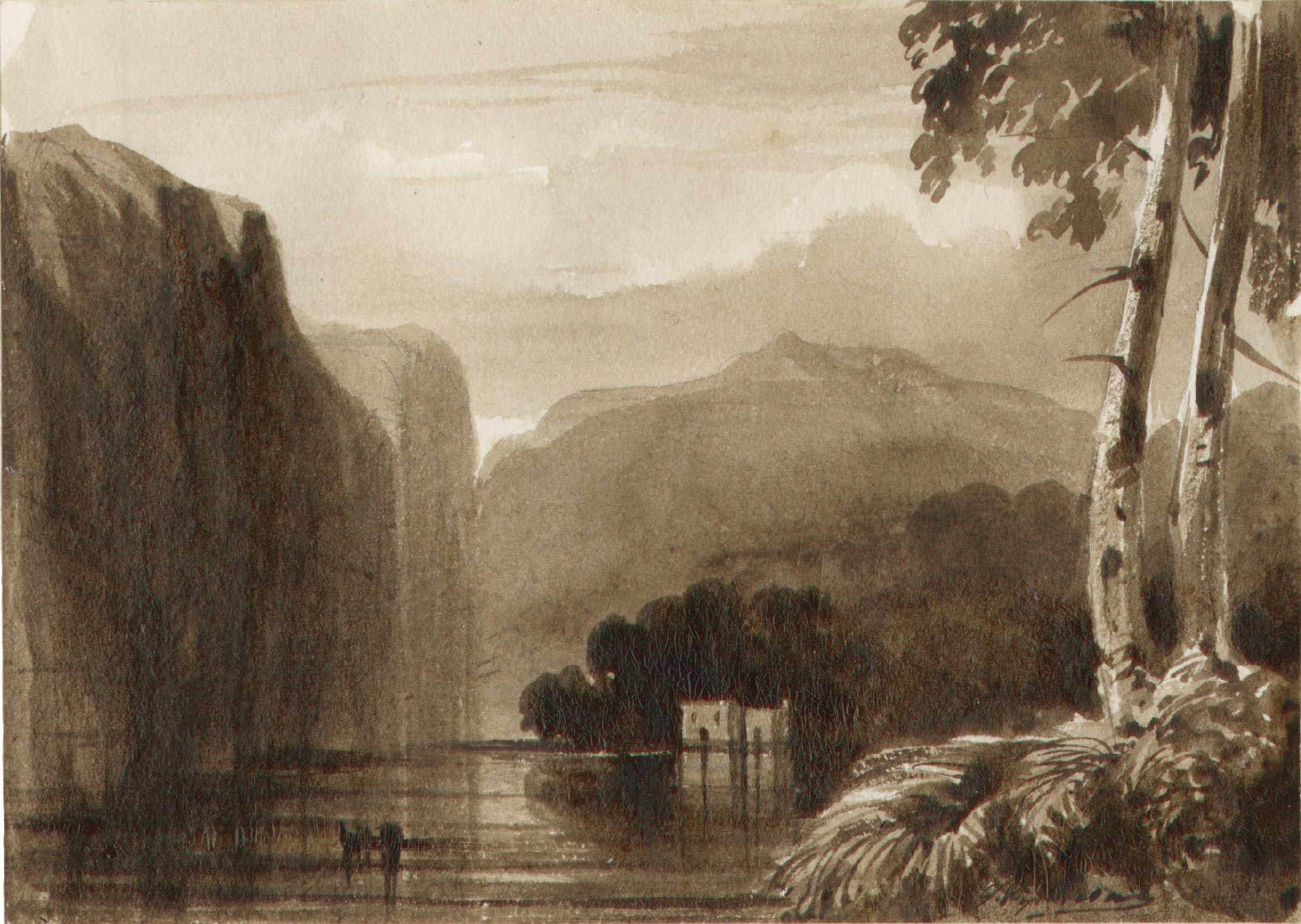 Boat sailing close to a coastal landscape