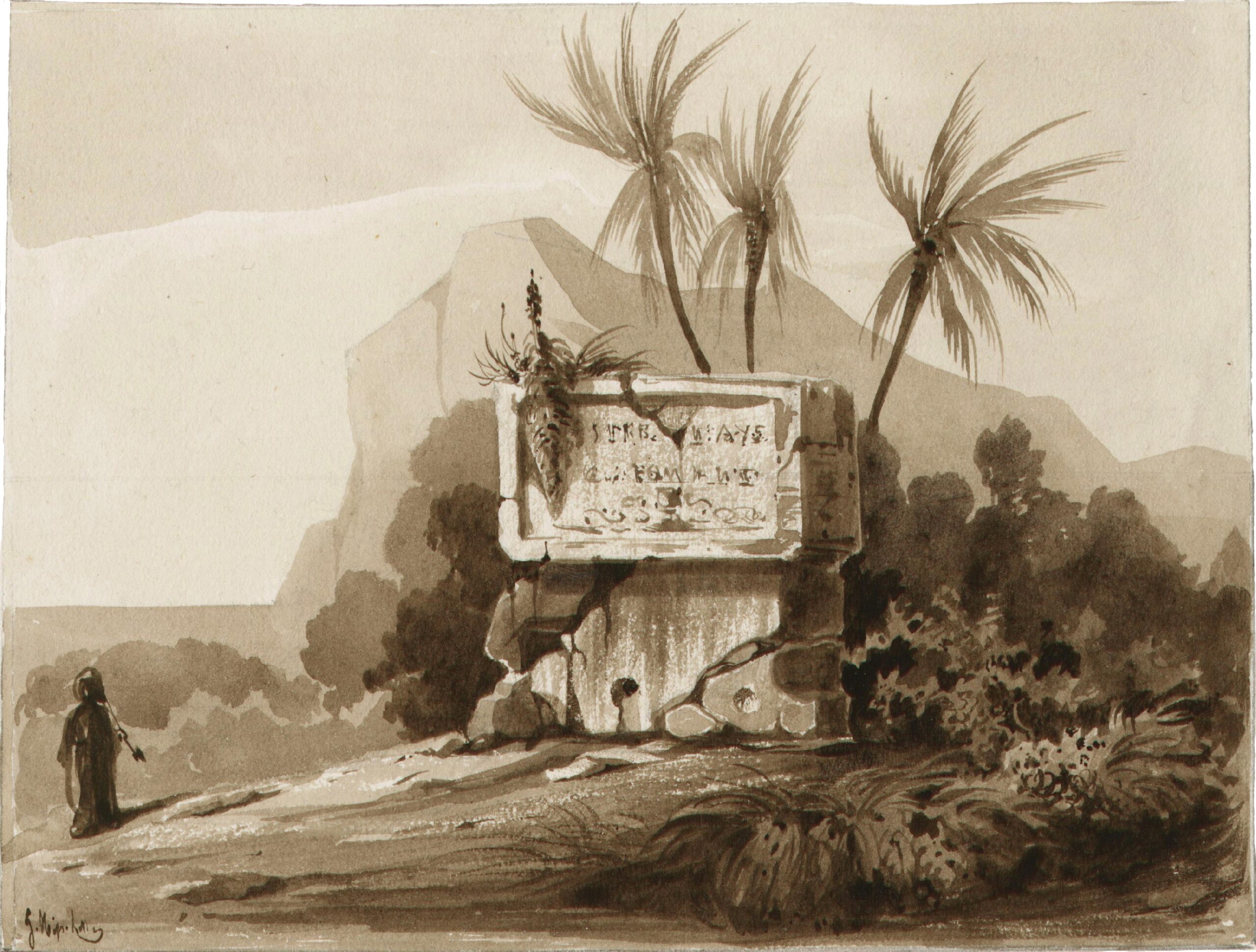 Personnage à la pierre runique