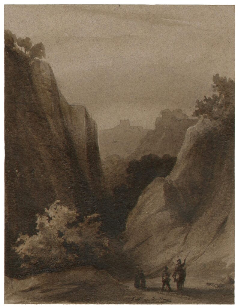 Lebas – Paysage escarpé animé