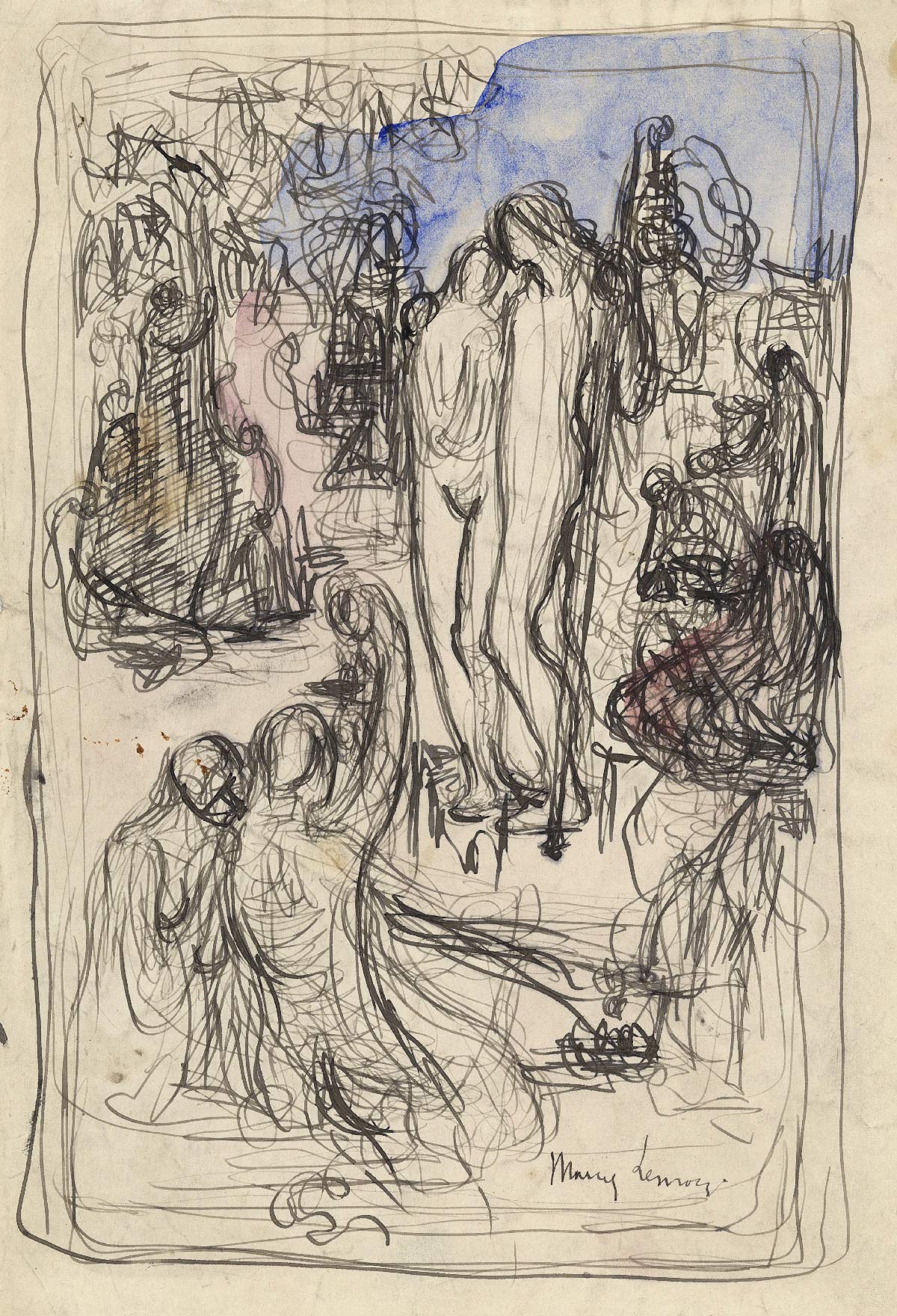 Study for an illumination project depicting various scenes from the life of Adam and Eve