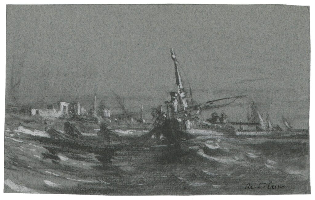Calame (Arthur) – Sortie en mer par gros temps