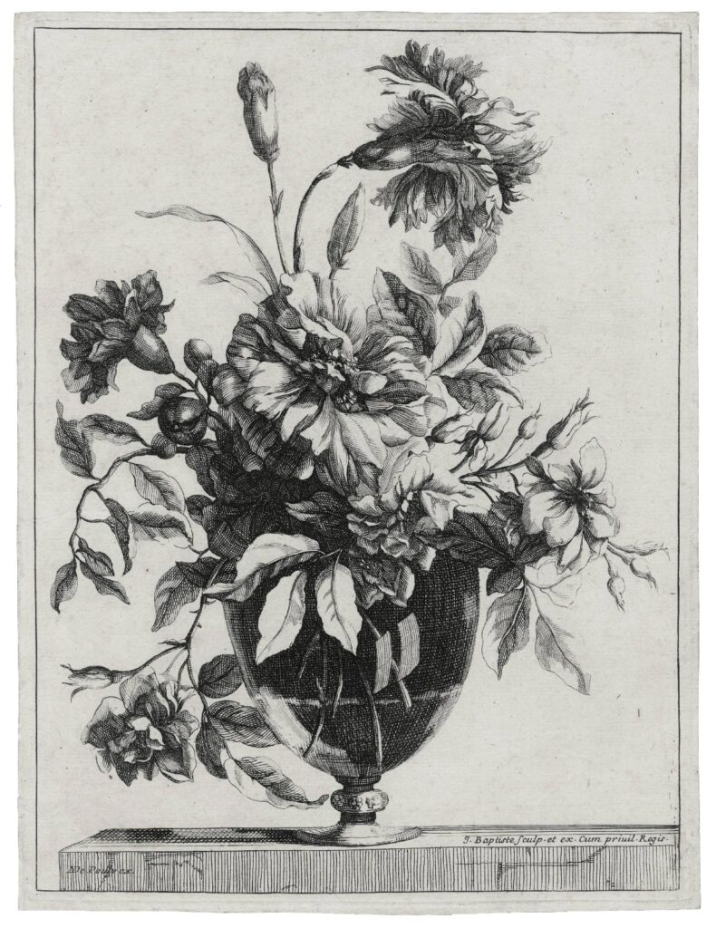 Monnoyer – Tiges d’oeillet, de rose et de grenadier